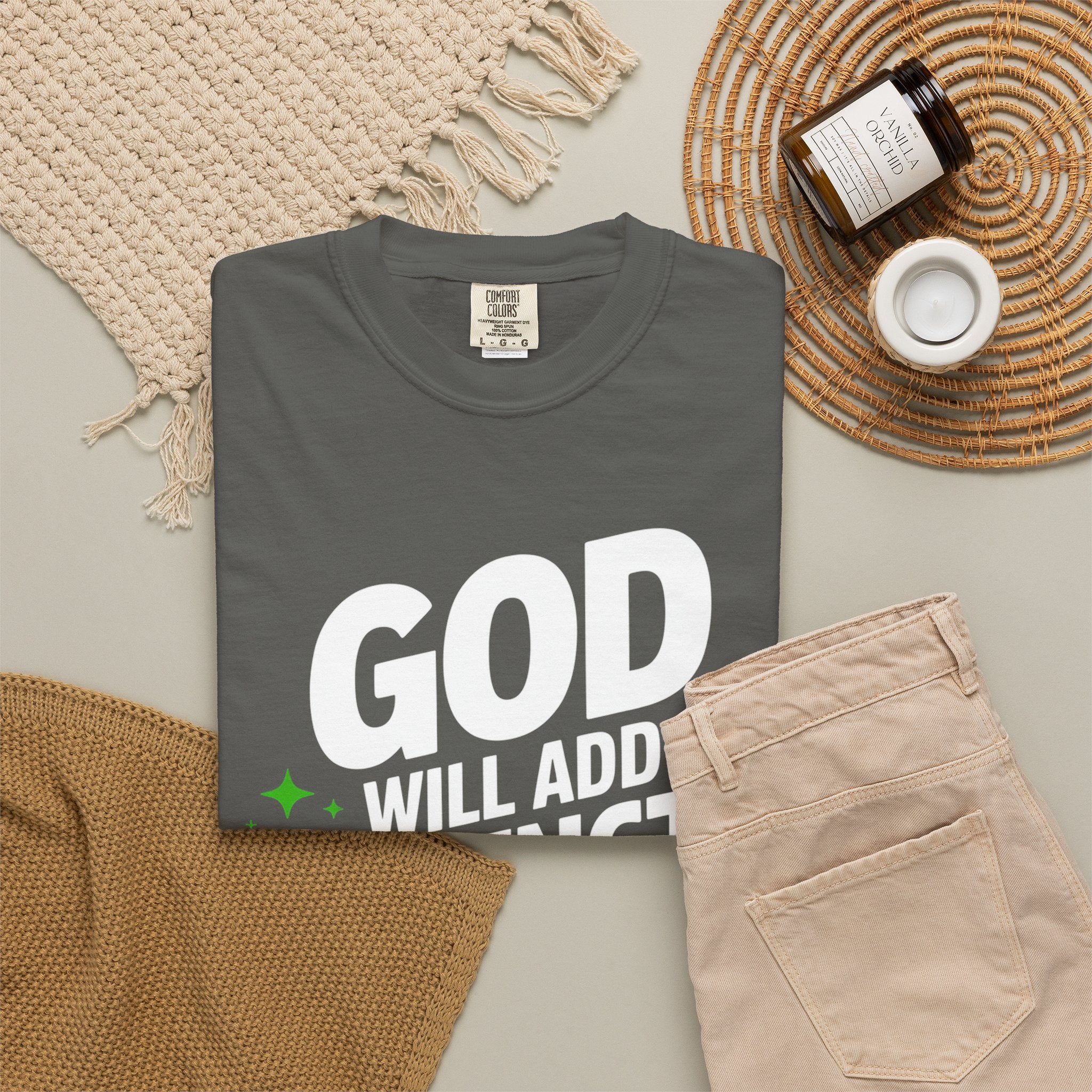 Inspirational T-Shirt — "God Will Add Strength to Your Strength" Christian Faith Tee