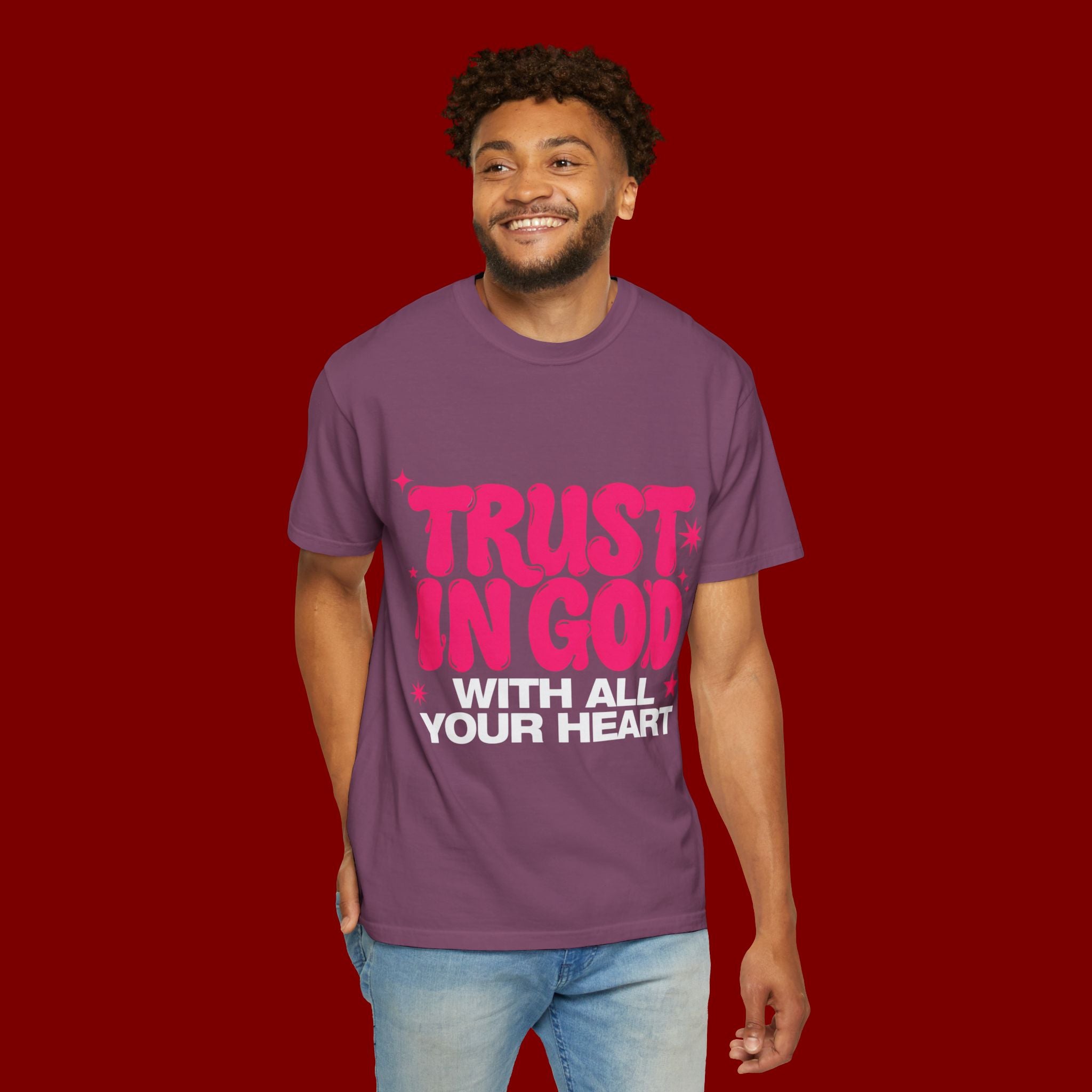 Trust in God T-Shirt — Retro Pink Faith Graphic Tee