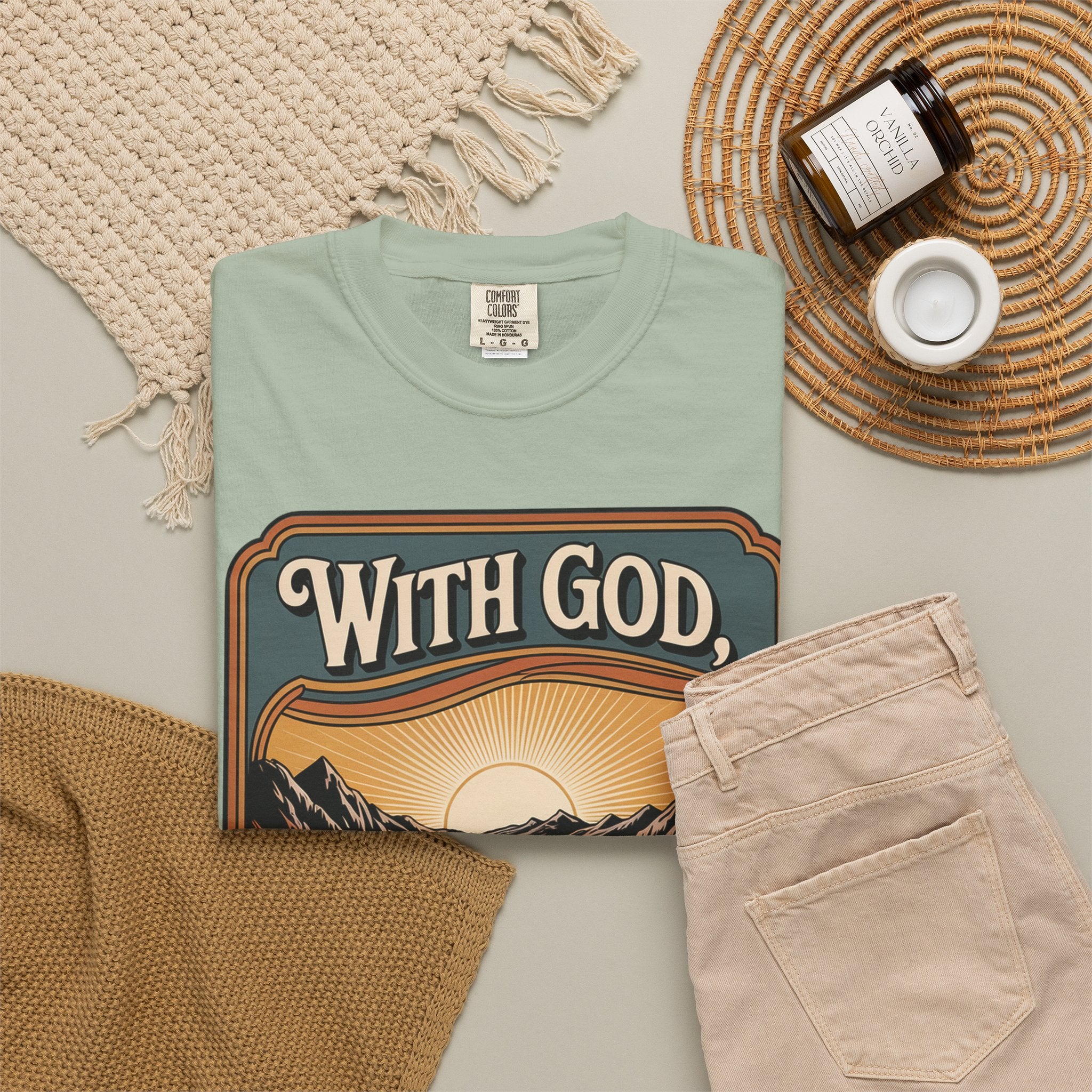 Inspirational Graphic T-Shirt — "With God, Every Hardship Brings Ease"