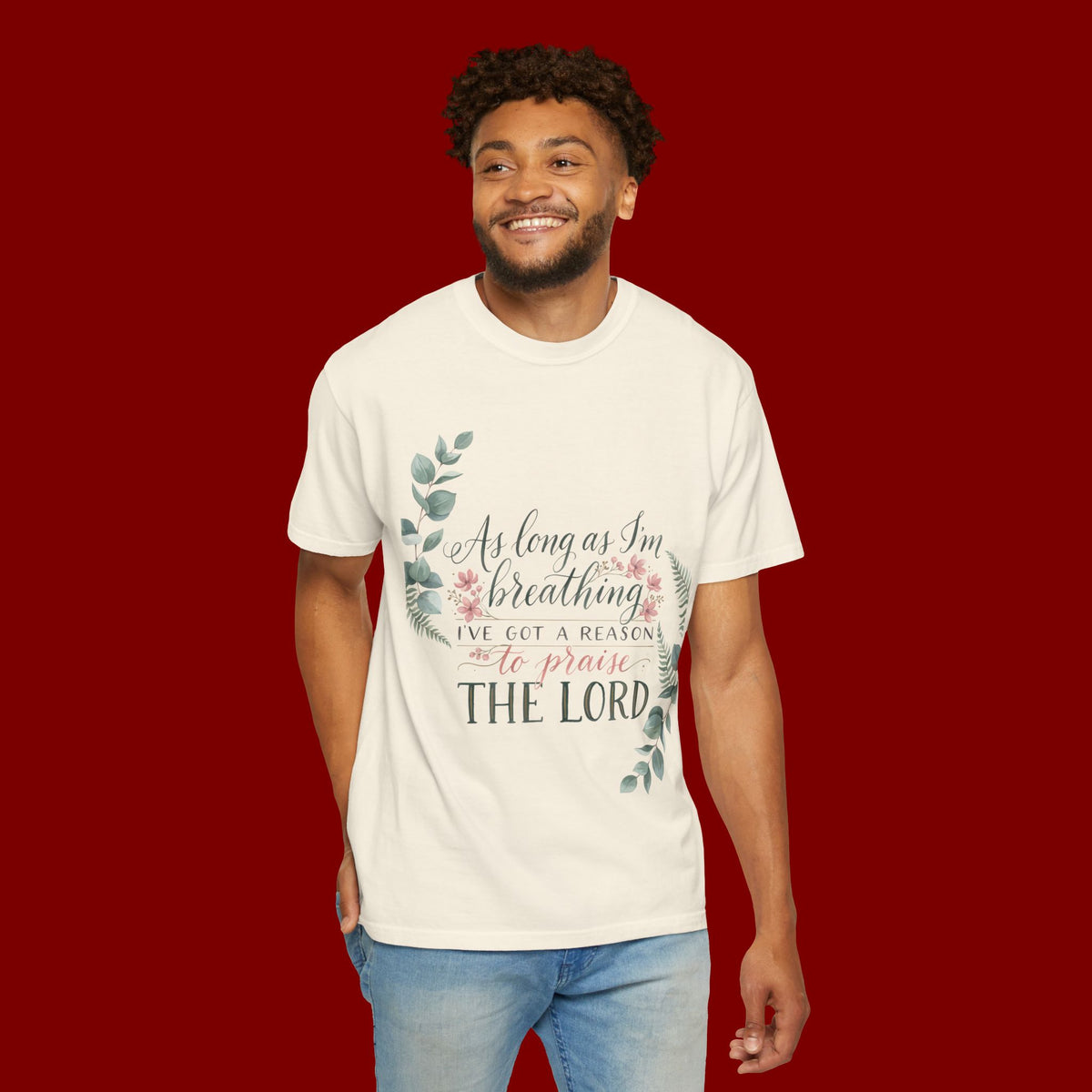 Praise the Lord Retro T-Shirt — "As Long as I’m Breathing I’ll Out Ta Reason To" Christian Vintage Tee