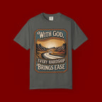 Inspirational Graphic T-Shirt — "With God, Every Hardship Brings Ease"