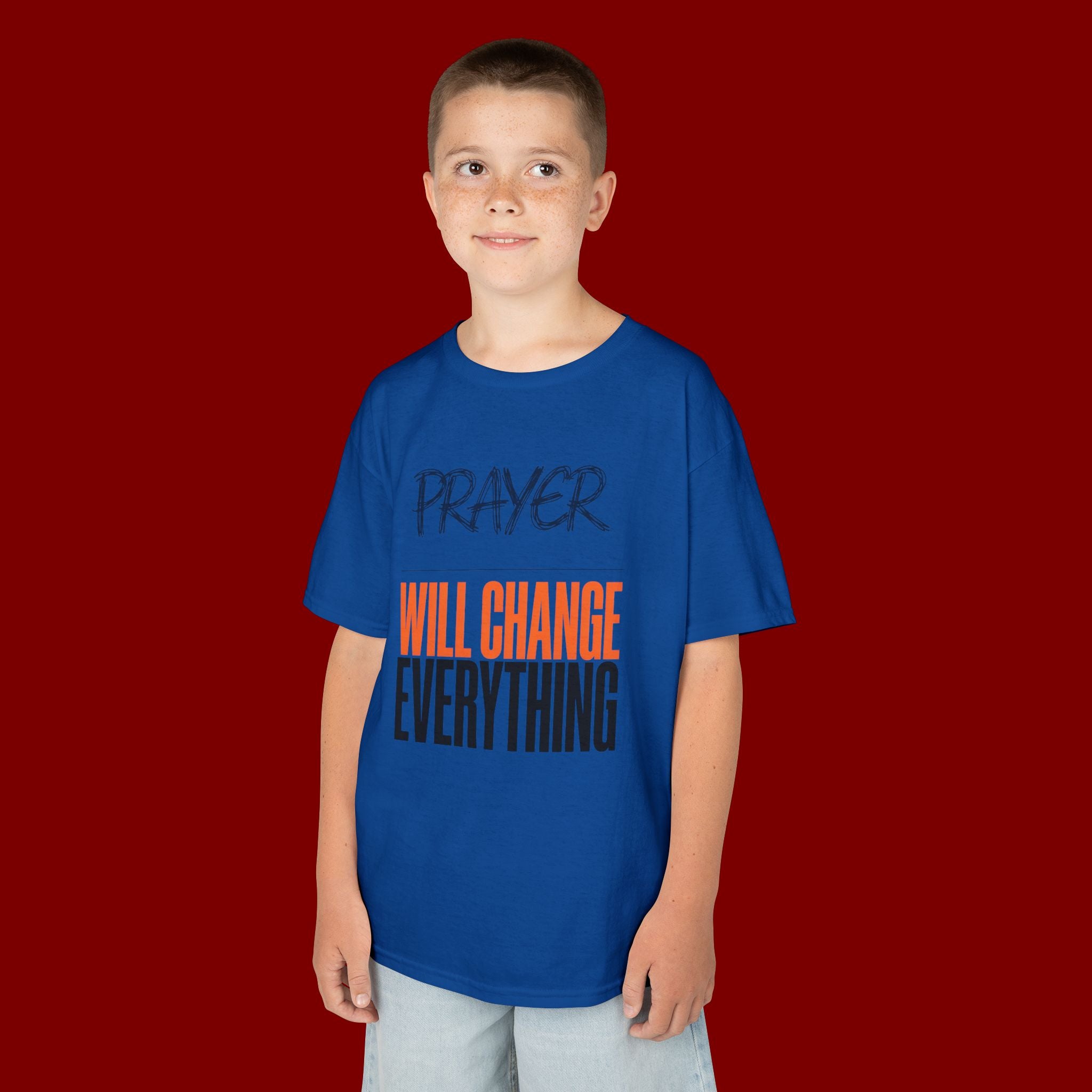 Kids T‑Shirt — "Prayer Will Change Everything" Inspirational Faith Tee