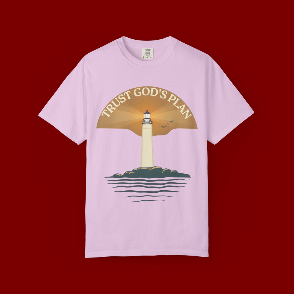 Trust God's Plan Lighthouse T-Shirt — Faith Coastal Tee