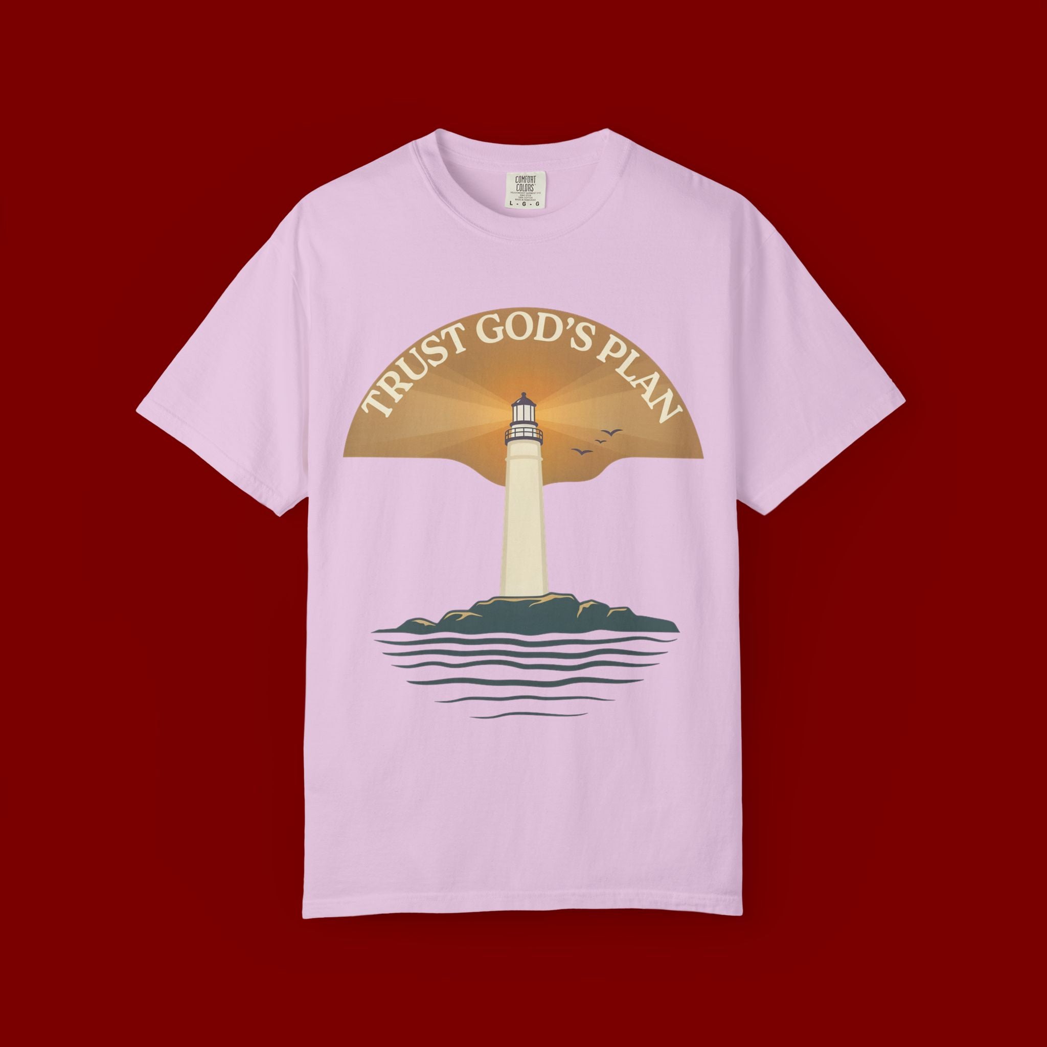 Trust God's Plan Lighthouse T-Shirt — Faith Coastal Tee