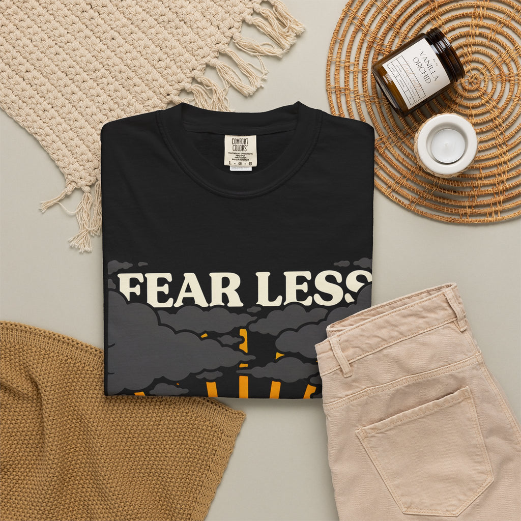 Fear Less Pray More T-Shirt — Inspirational Christian Graphic Tee