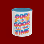 God Is Good All The Time Accent Coffee Mug — Inspirational Christian Coffee Cup (11/15oz)