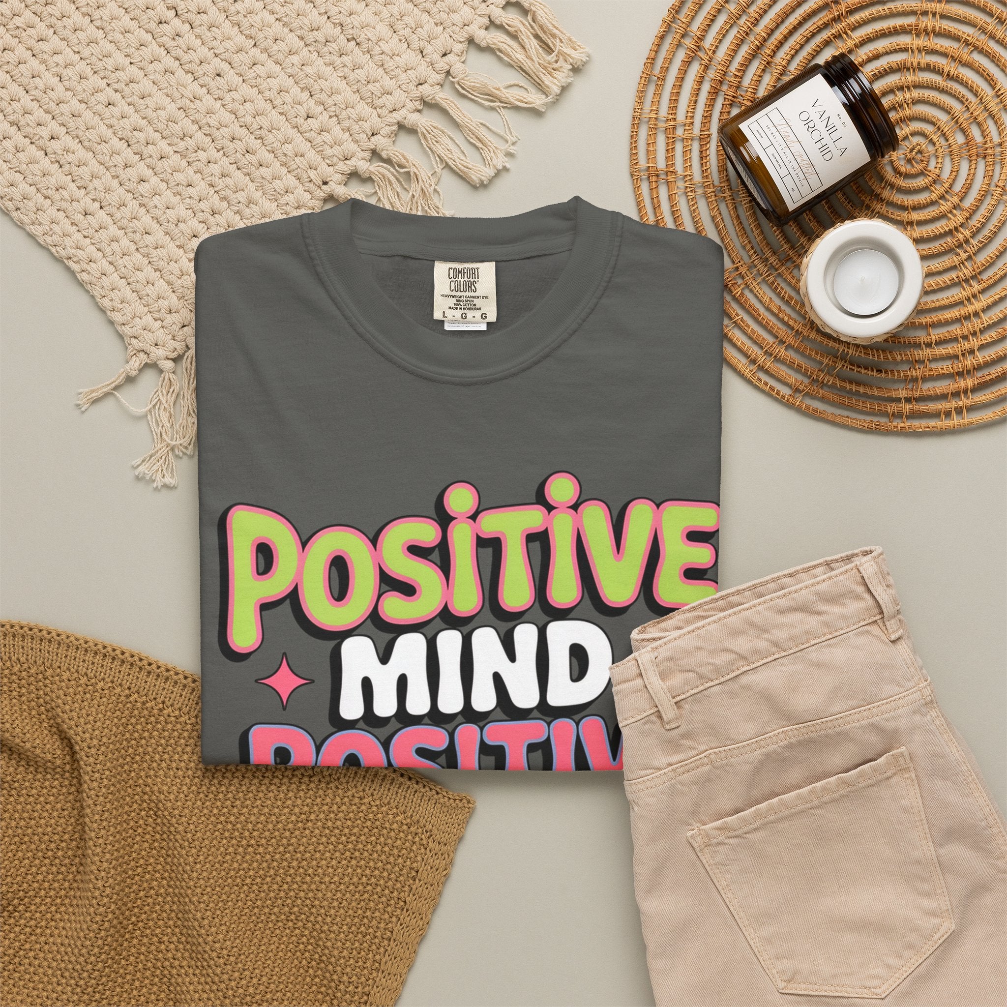 Positive Mind Positive Vibes Positive Life T-Shirt — Retro Smile Graphic Tee