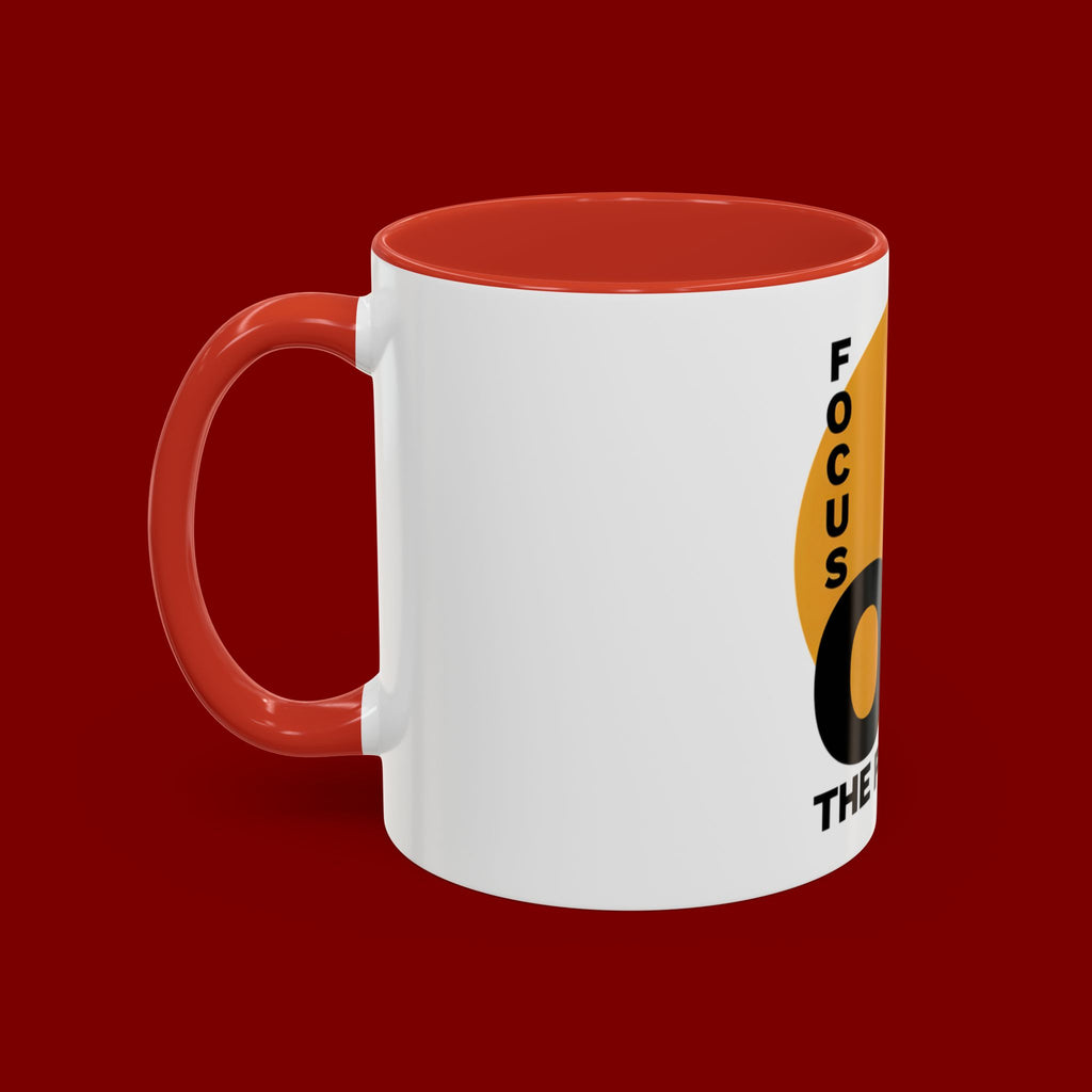 Accent Coffee Mug — "Focus On The Positive" Motivational Mug