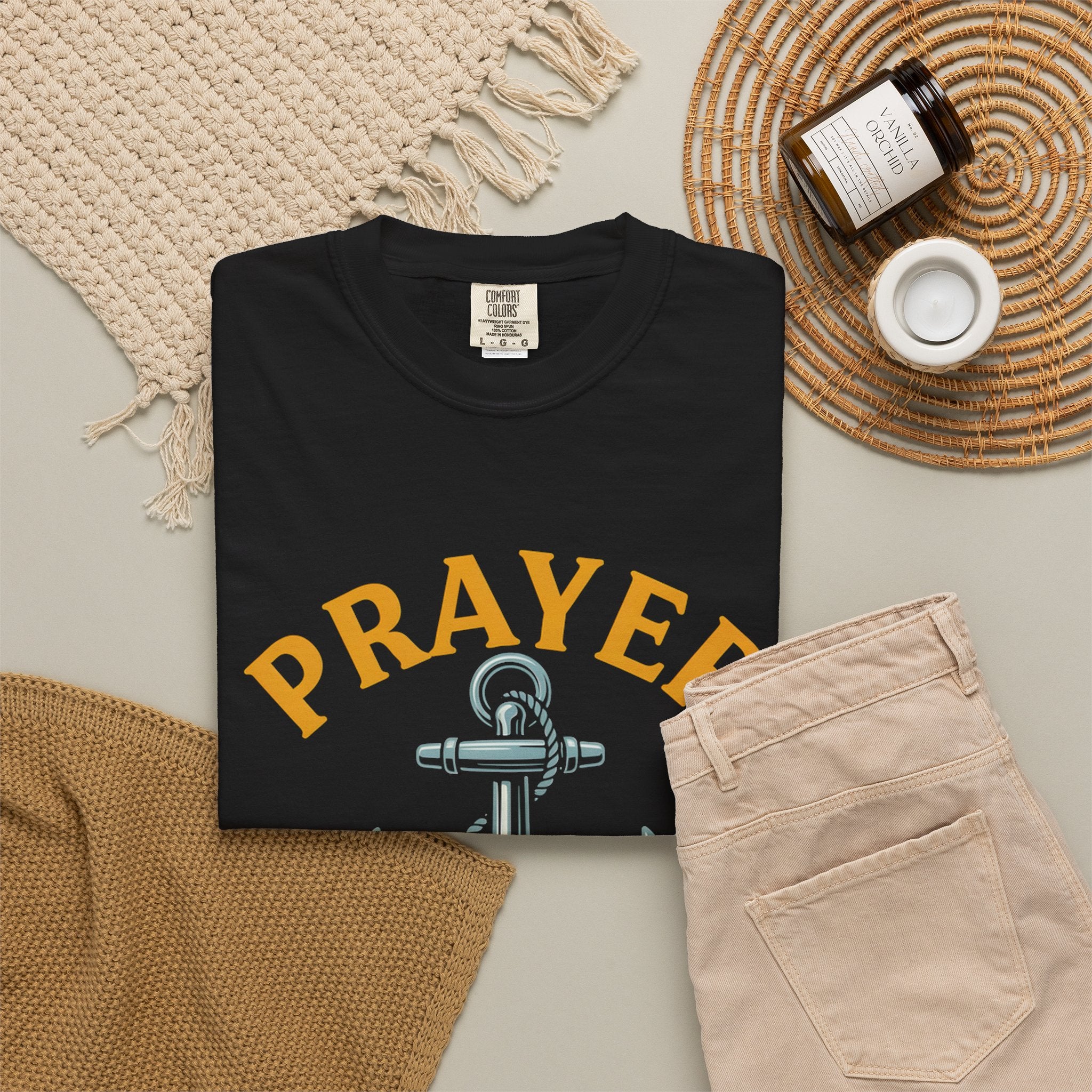Prayer Anchor T-Shirt — "Prayer: The Most Powerful Weapon of a Believer" Christian Faith Tee