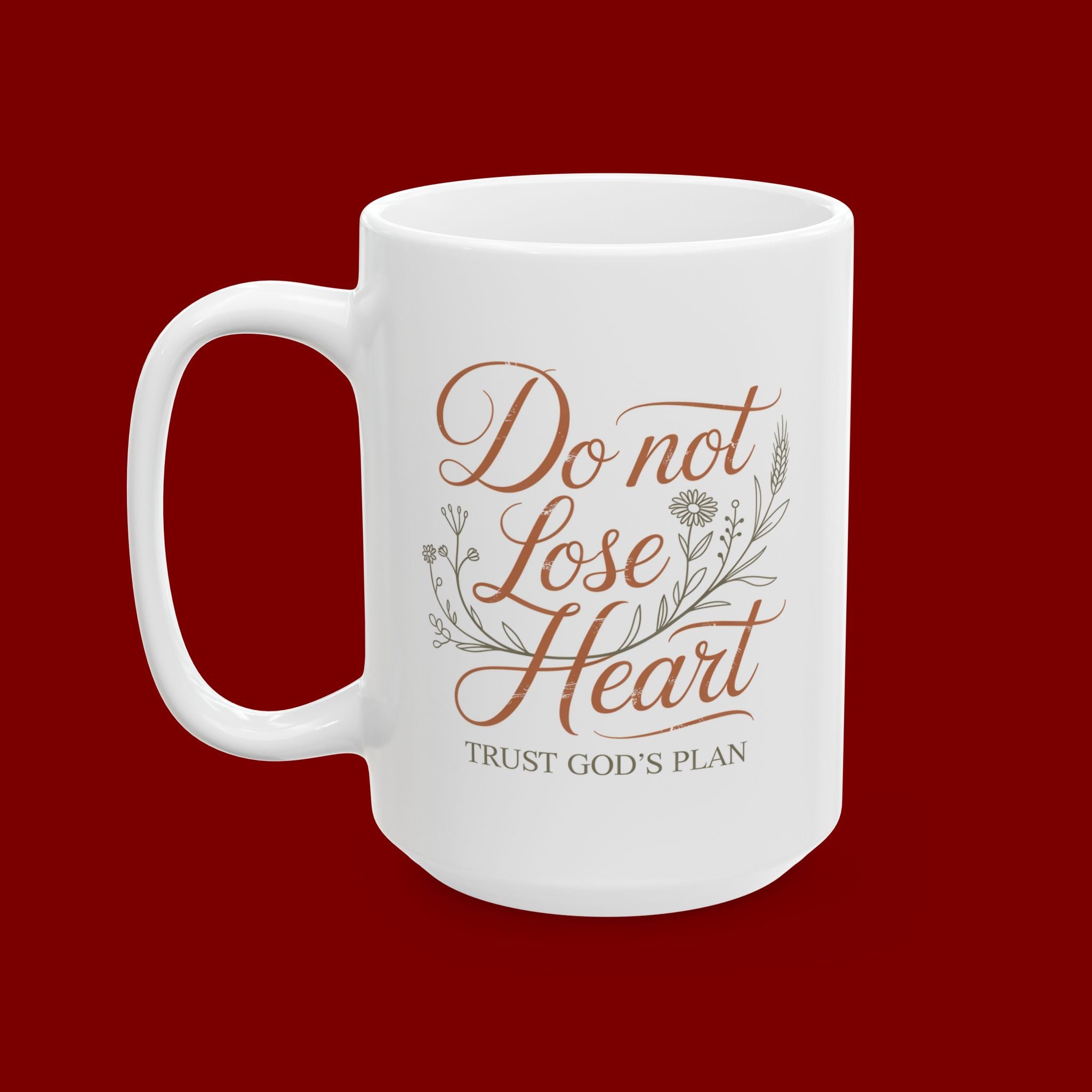 Daughter of the Light Ceramic Mug — Inspirational Floral Quote Coffee Cup (11oz, 15oz)