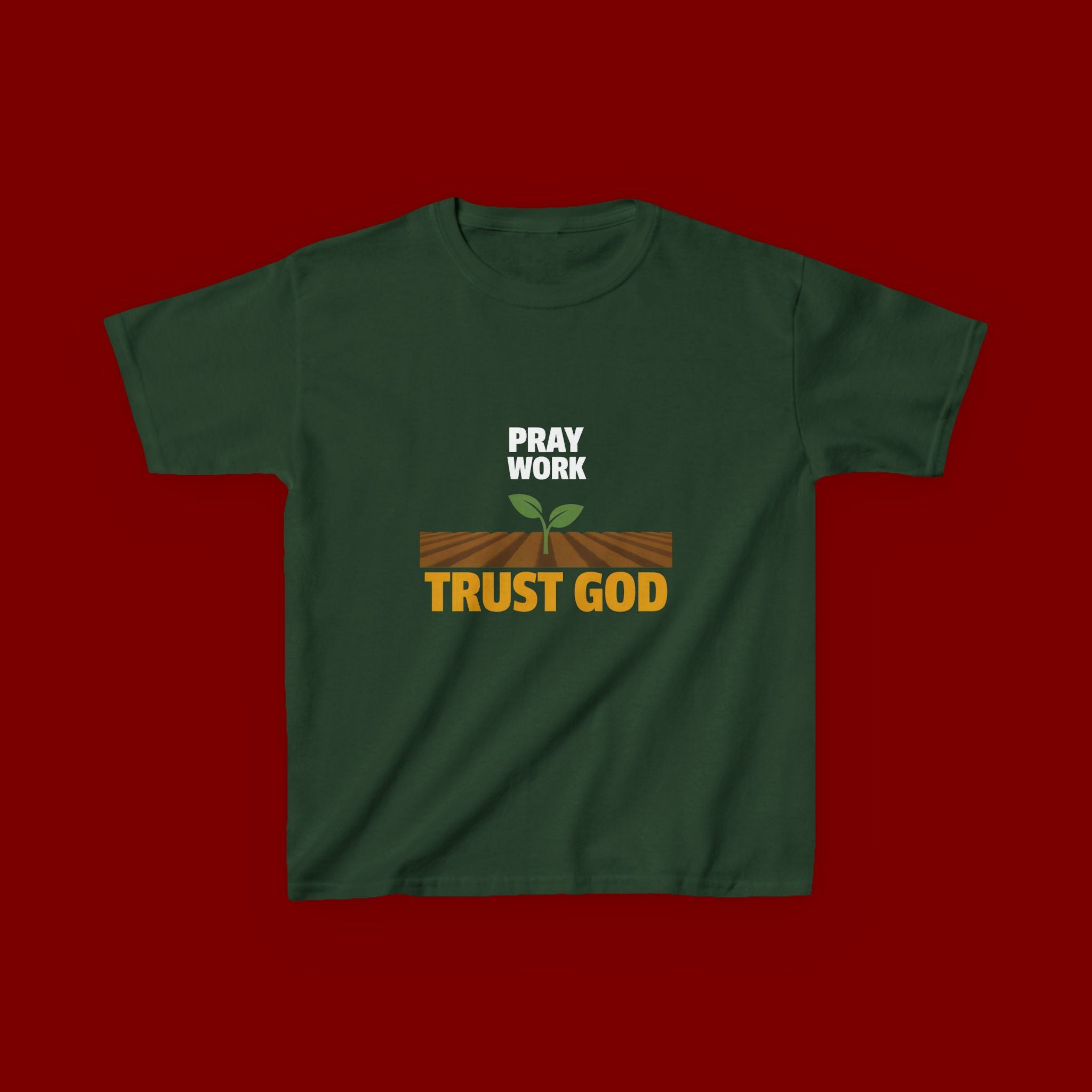 Kids Tee — "Trust God" Sprout Graphic