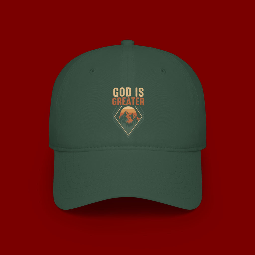 God Is Greater Embroidered Baseball Cap — Faith Inspirational Hat