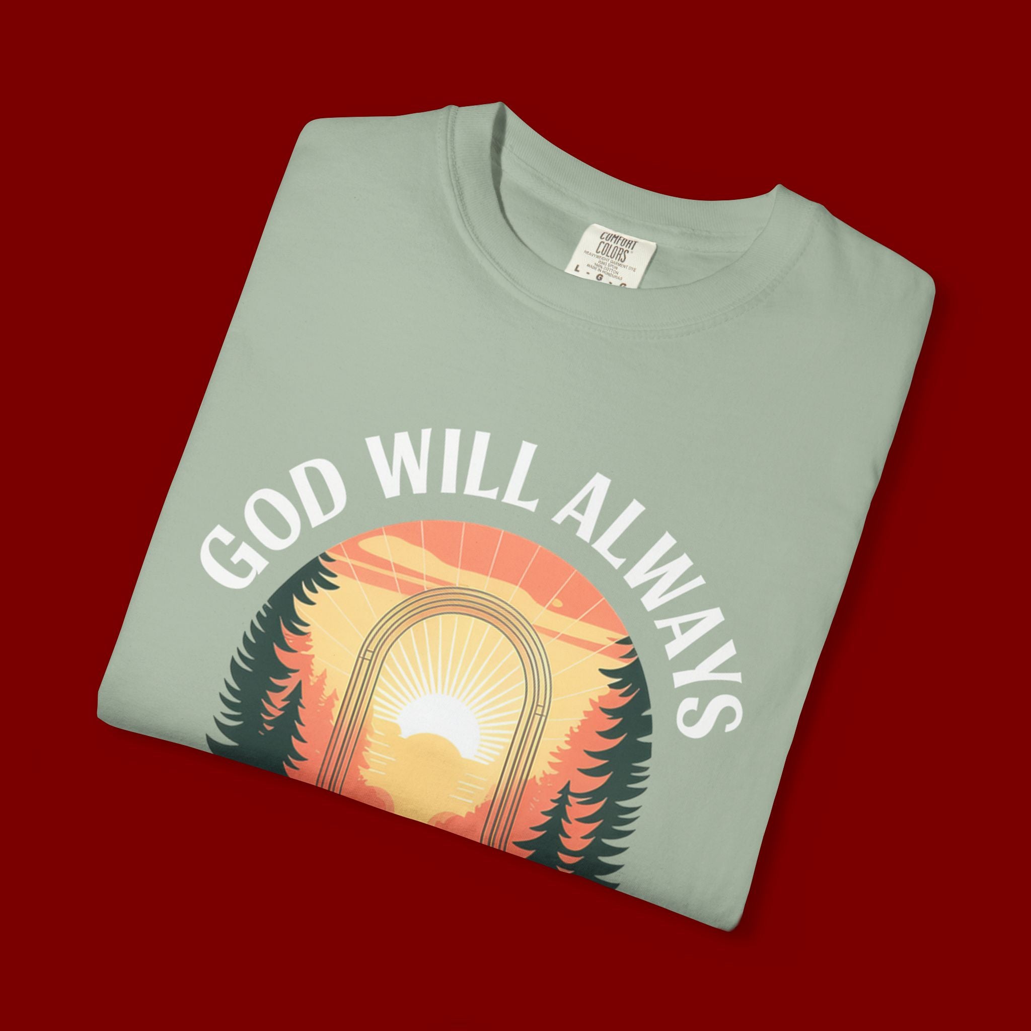 Make a Way Christian T-Shirt — 'God Will Always Make a Way' Sunset Faith Tee