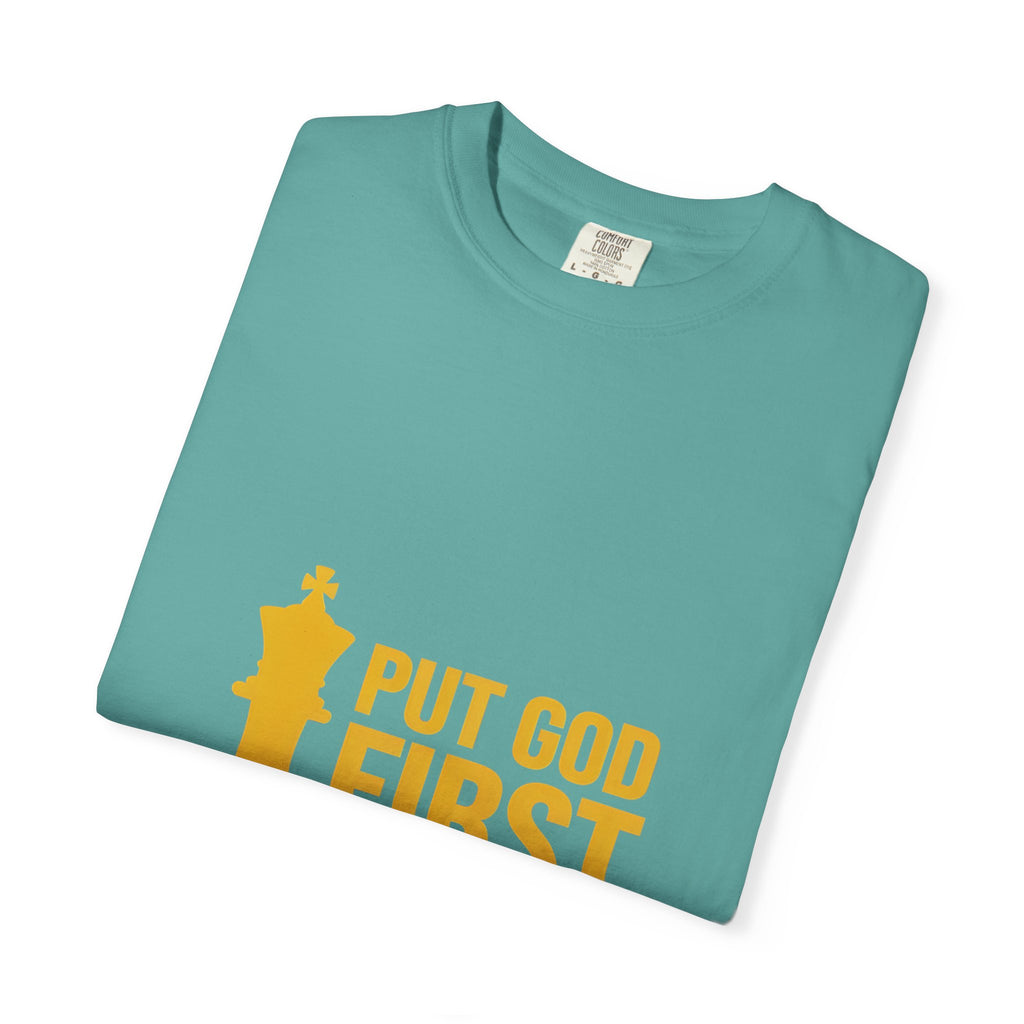 Put God First Chess King T-Shirt — Christian Faith Graphic Tee