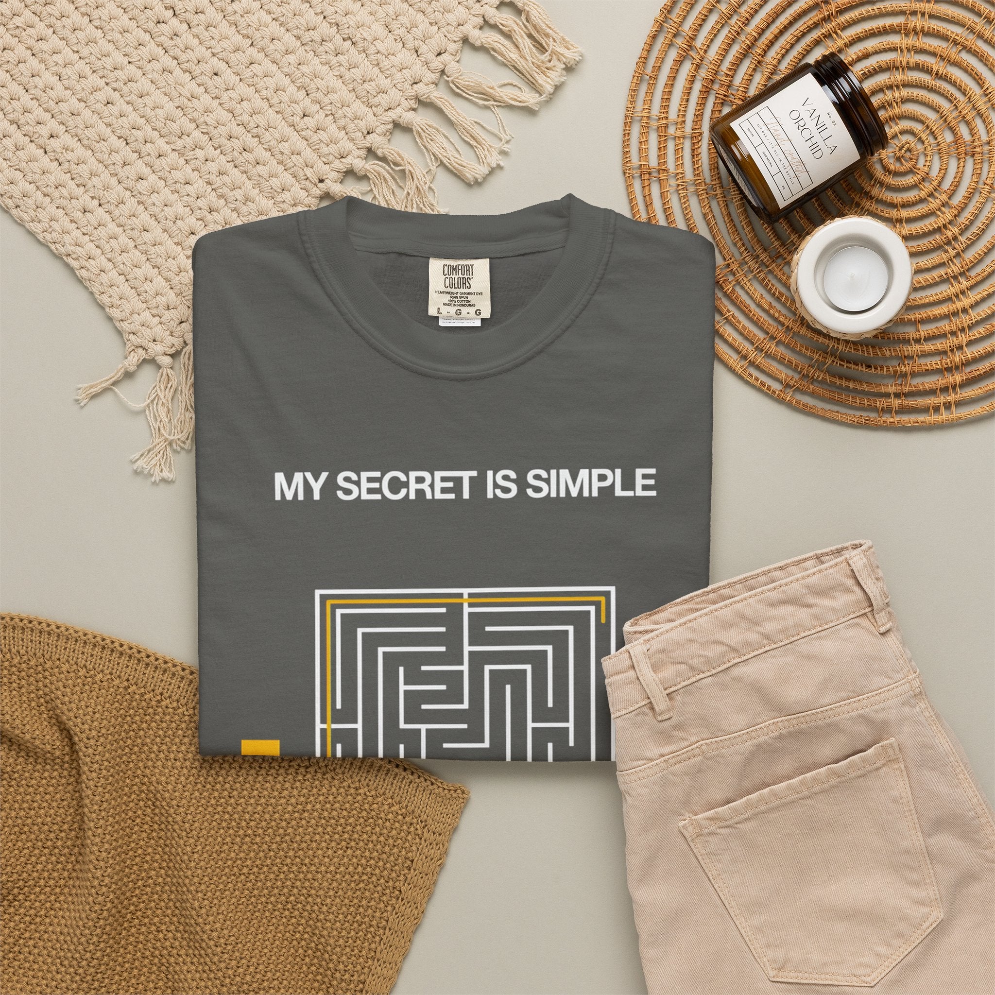 I Pray Maze T-Shirt — "My Secret Is Simple" Christian Faith Tee