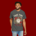 Take Time to Pray Pocket Watch T-Shirt — Faith-Based Floral Christian Tee