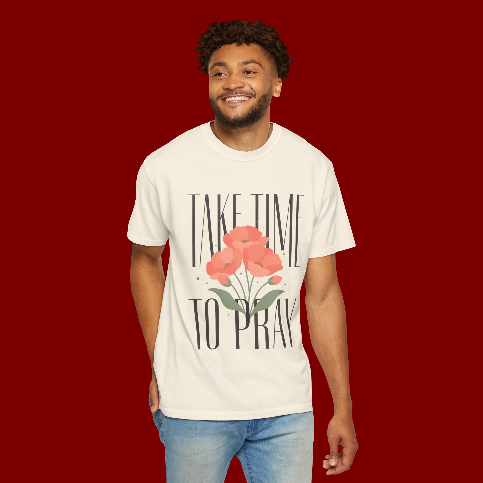 Take Time to Pray Floral T-Shirt — Christian Faith Graphic Tee