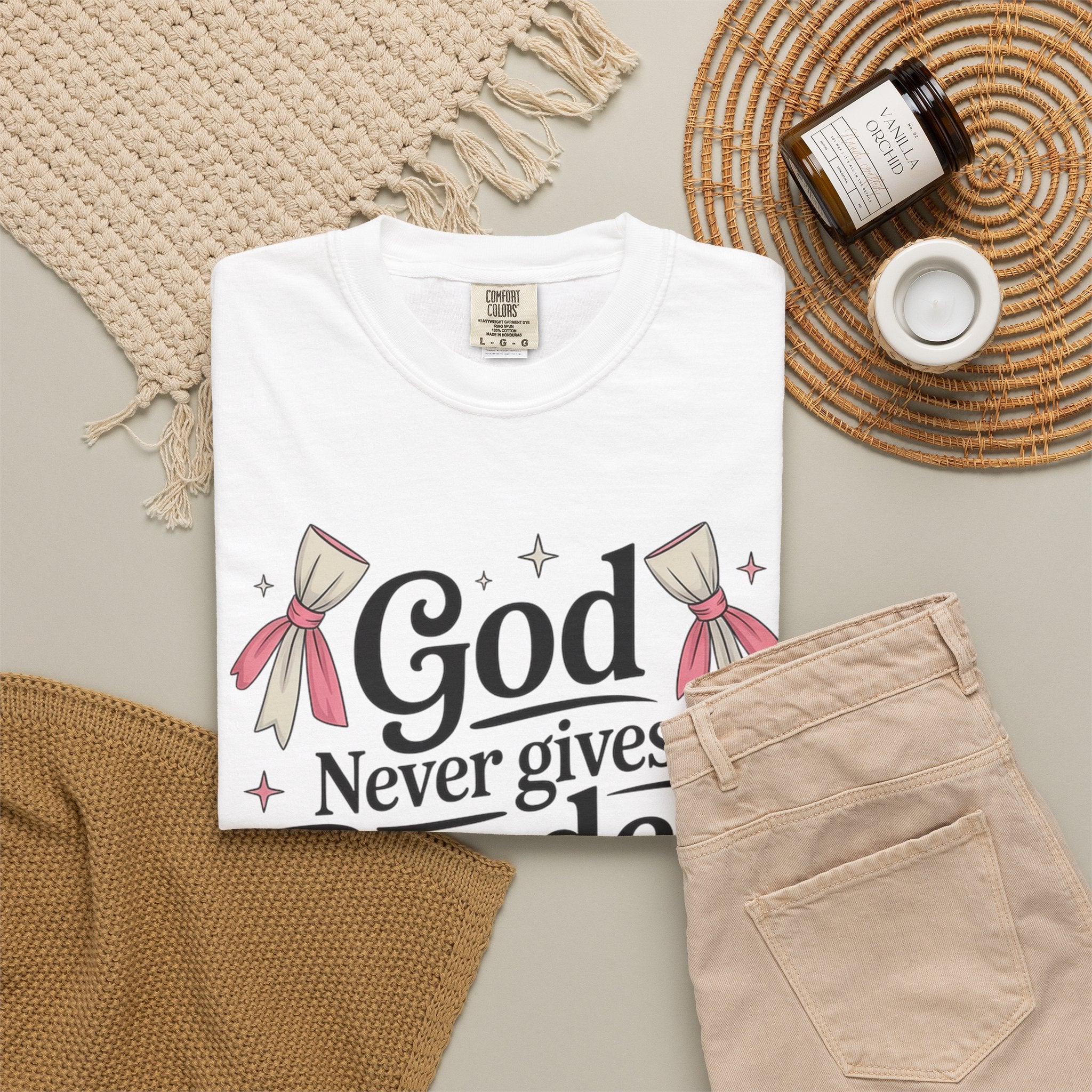 Inspirational 'God Never Gives a Burden You Can't Bear' T-Shirt