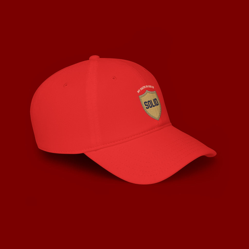 Solid Shield Baseball Cap — 'Stay Solid' Embroidered Low Profile Hat