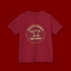Kids Tee — "God Is My Strength and Power" Anvil & Anvil-Forge Christian Youth Shirt