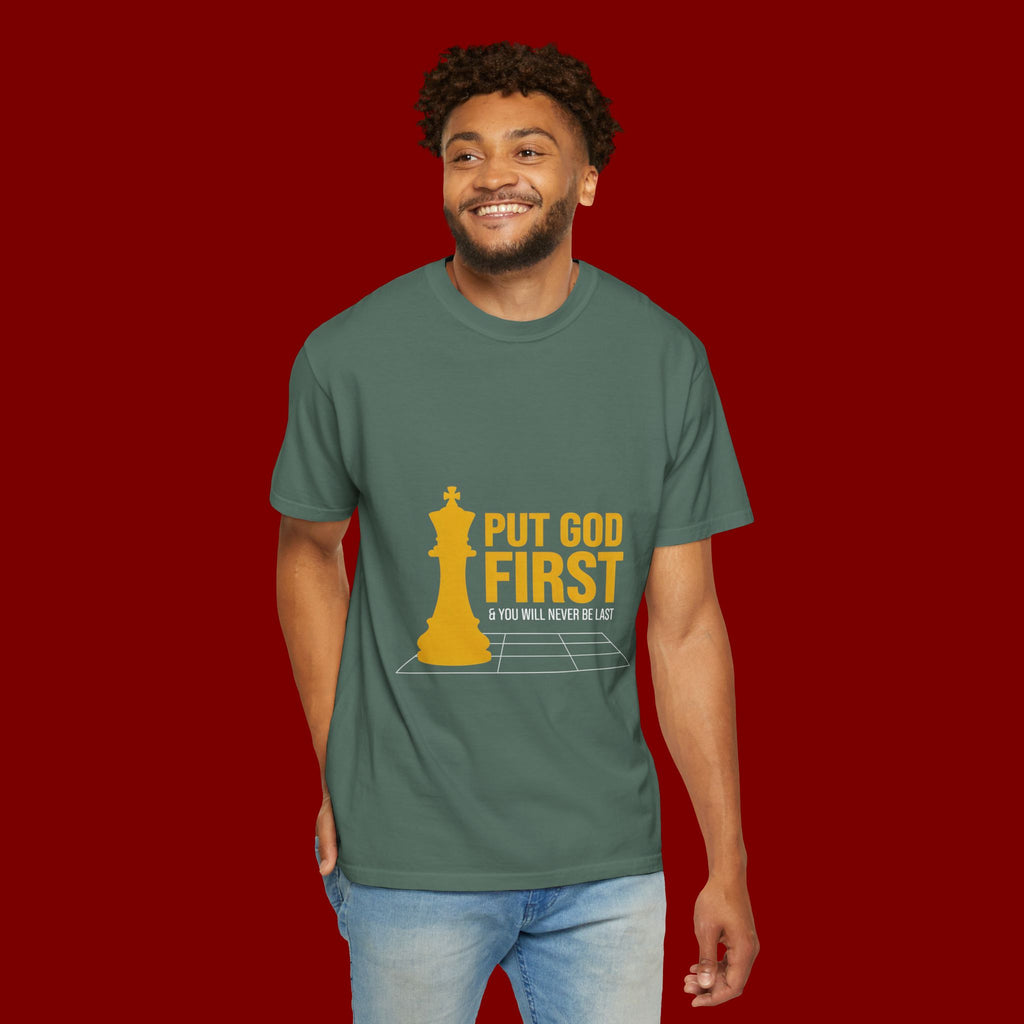 Put God First Chess King T-Shirt — Christian Faith Graphic Tee