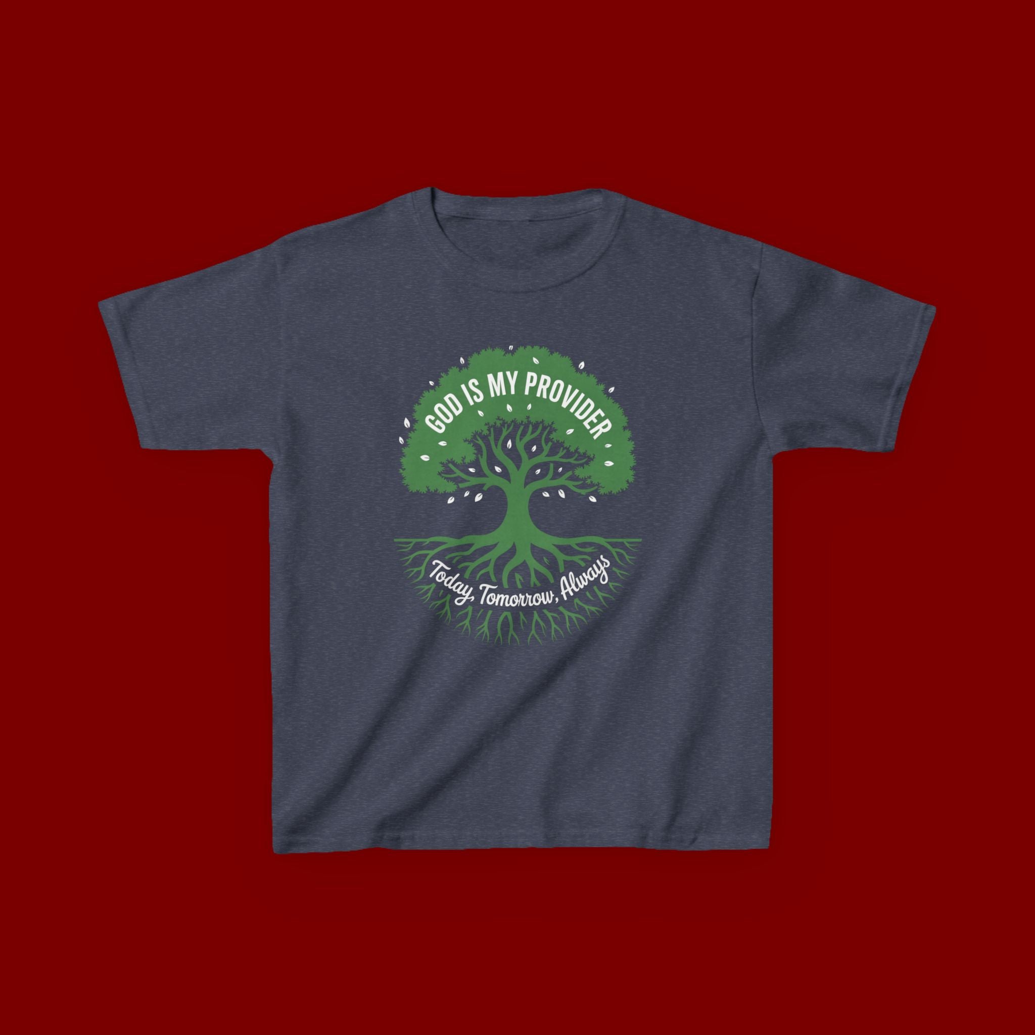 Kids Tee — "God Is My Provider" Tree of Faith Christian Shirt