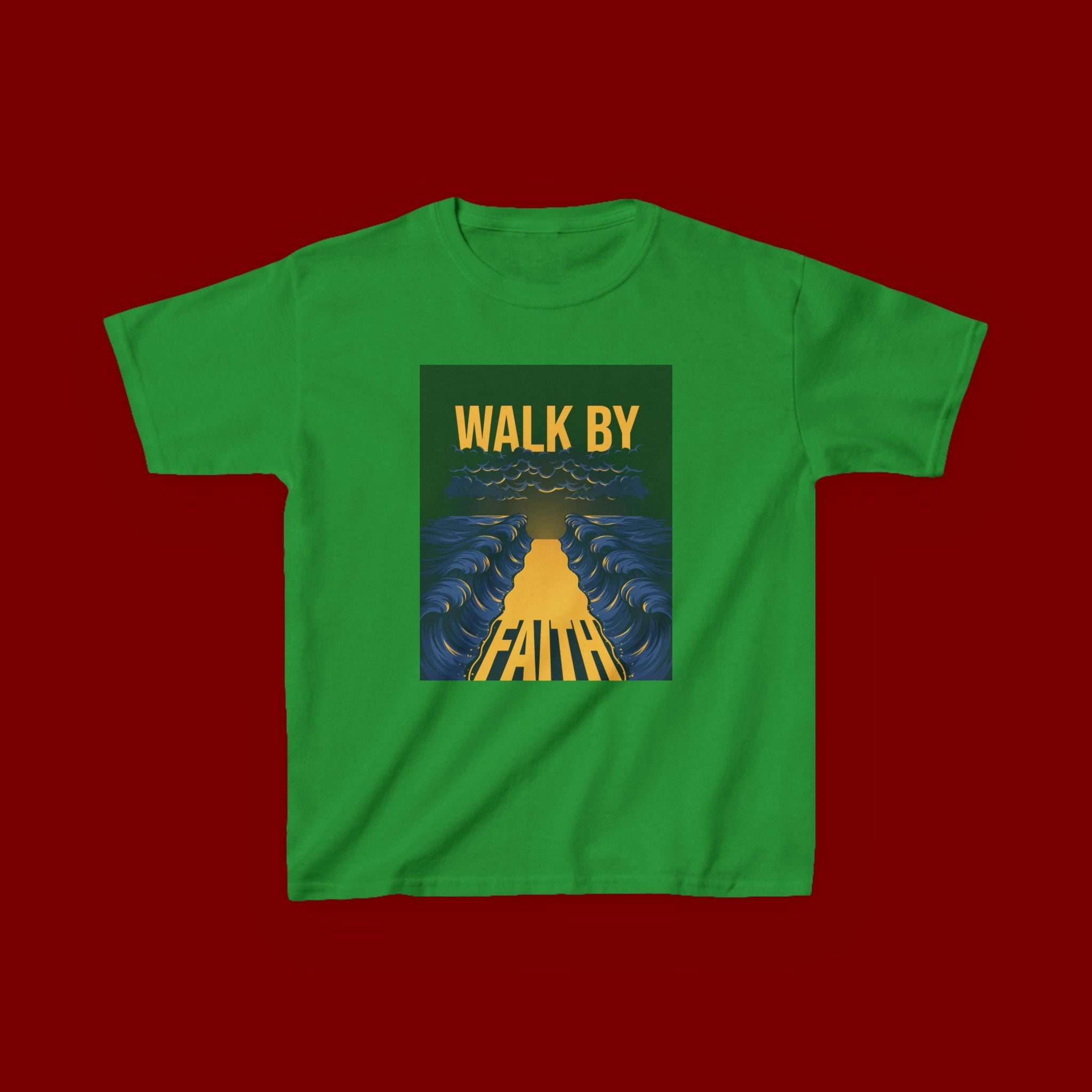 Kids T‑Shirt — "Walk By Faith" Inspirational Graphic Tee for Children