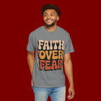 Faith Over Fear T‑Shirt — Retro Floral Inspirational Tee