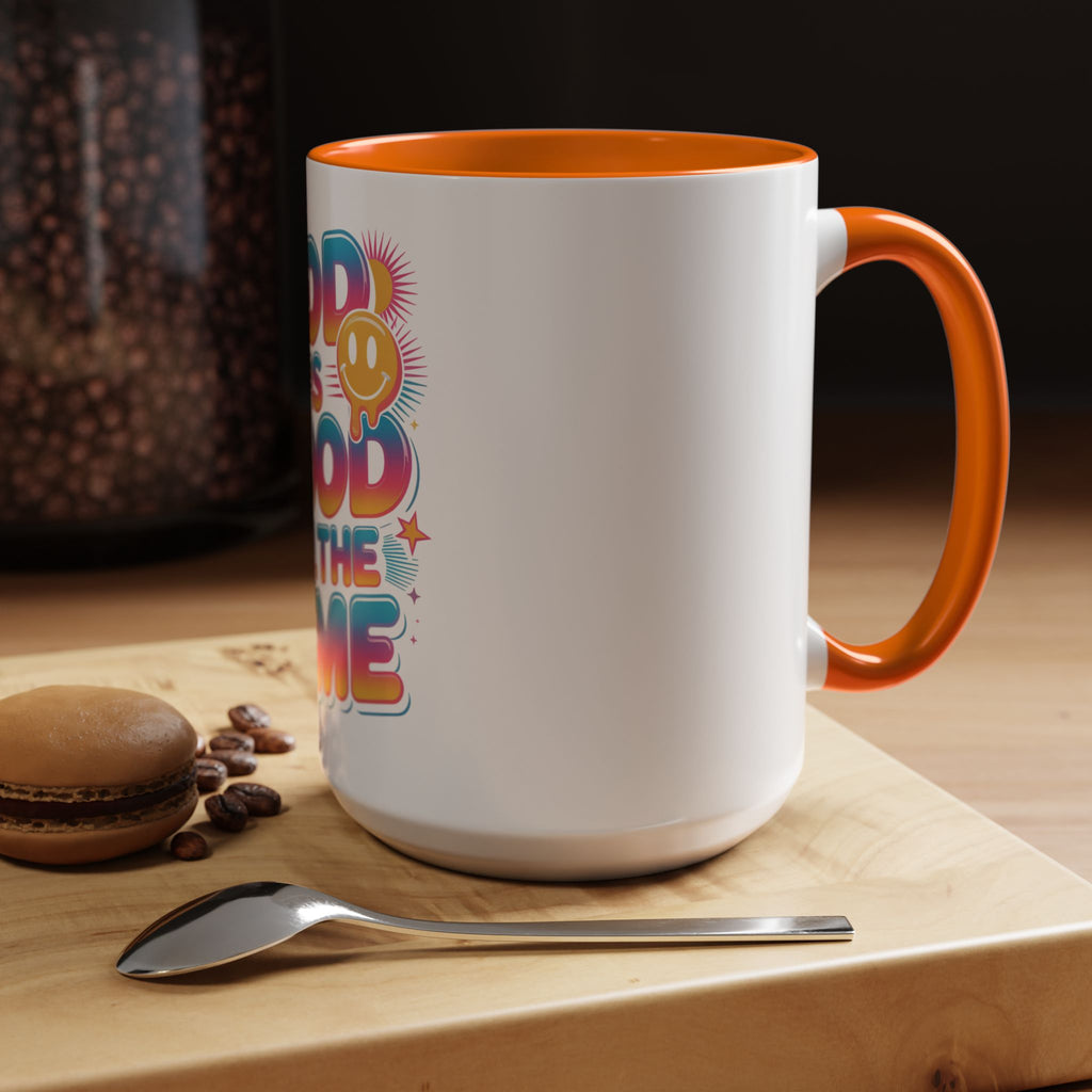 God Is Good All The Time Accent Coffee Mug — Inspirational Christian Coffee Cup (11/15oz)