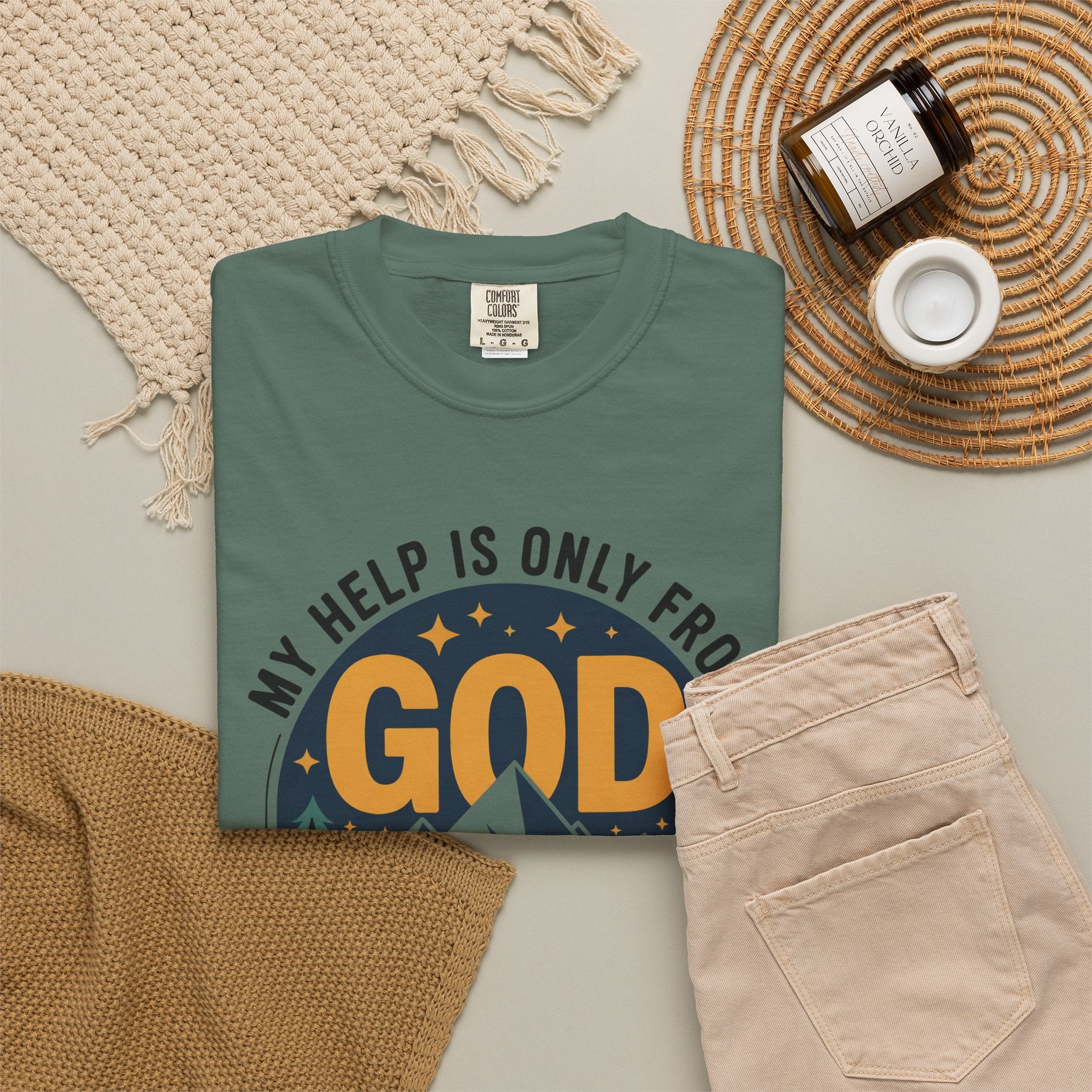 God The Creator T-Shirt — My Help Is Only From God Christian Mountain Faith Tee