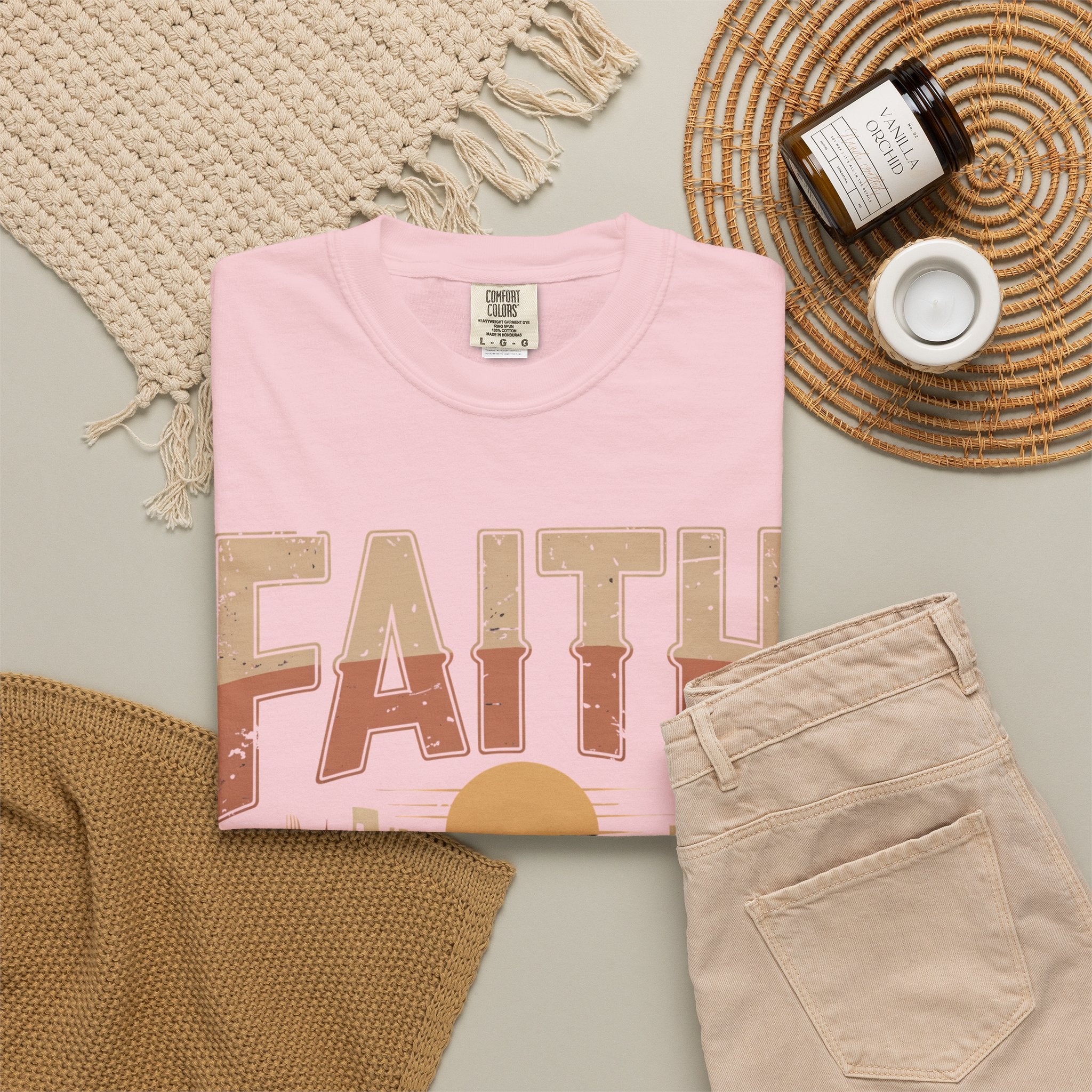 Faith Can Move Mountains T-Shirt — Retro Desert Inspirational Tee