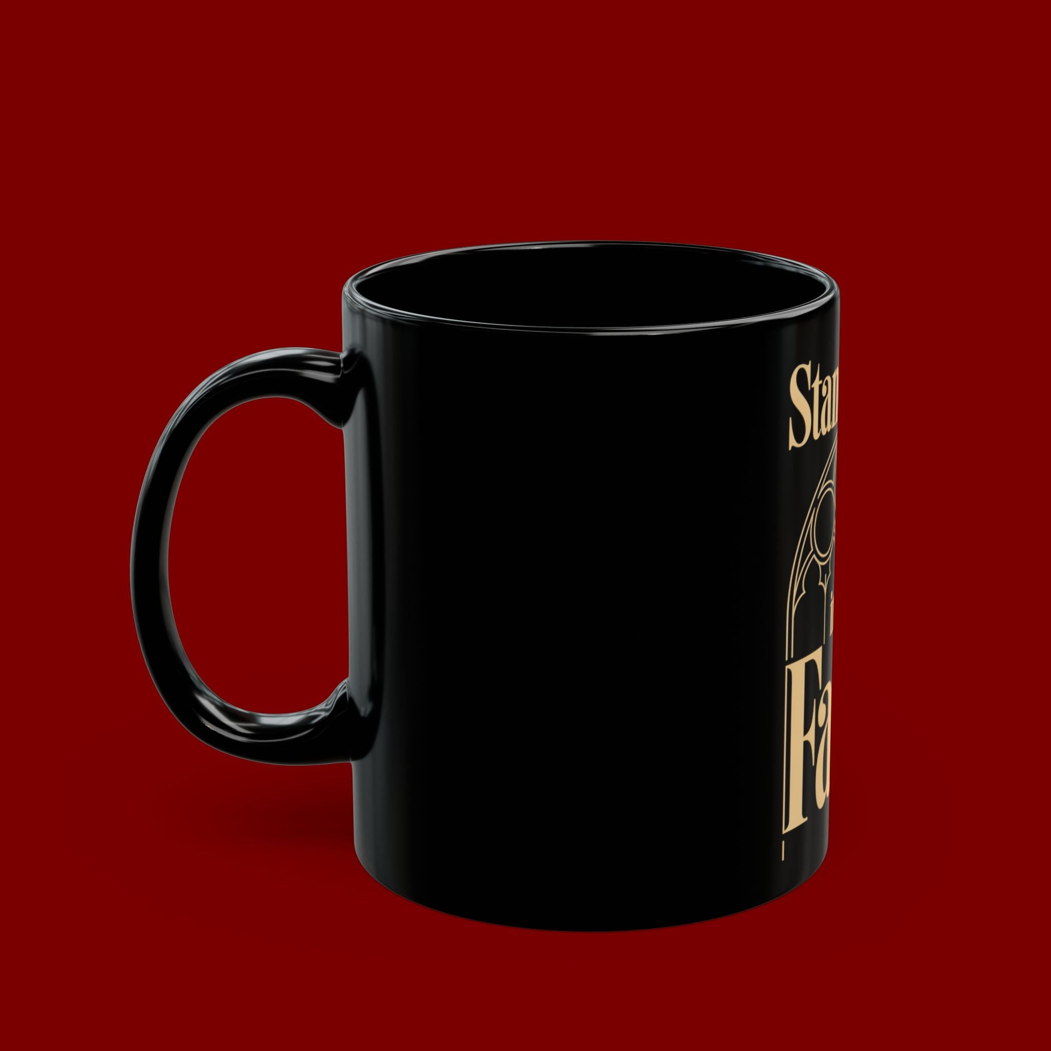 Stand Firm in the Faith Black Mug — Inspirational Christian Coffee Cup (11oz, 15oz)