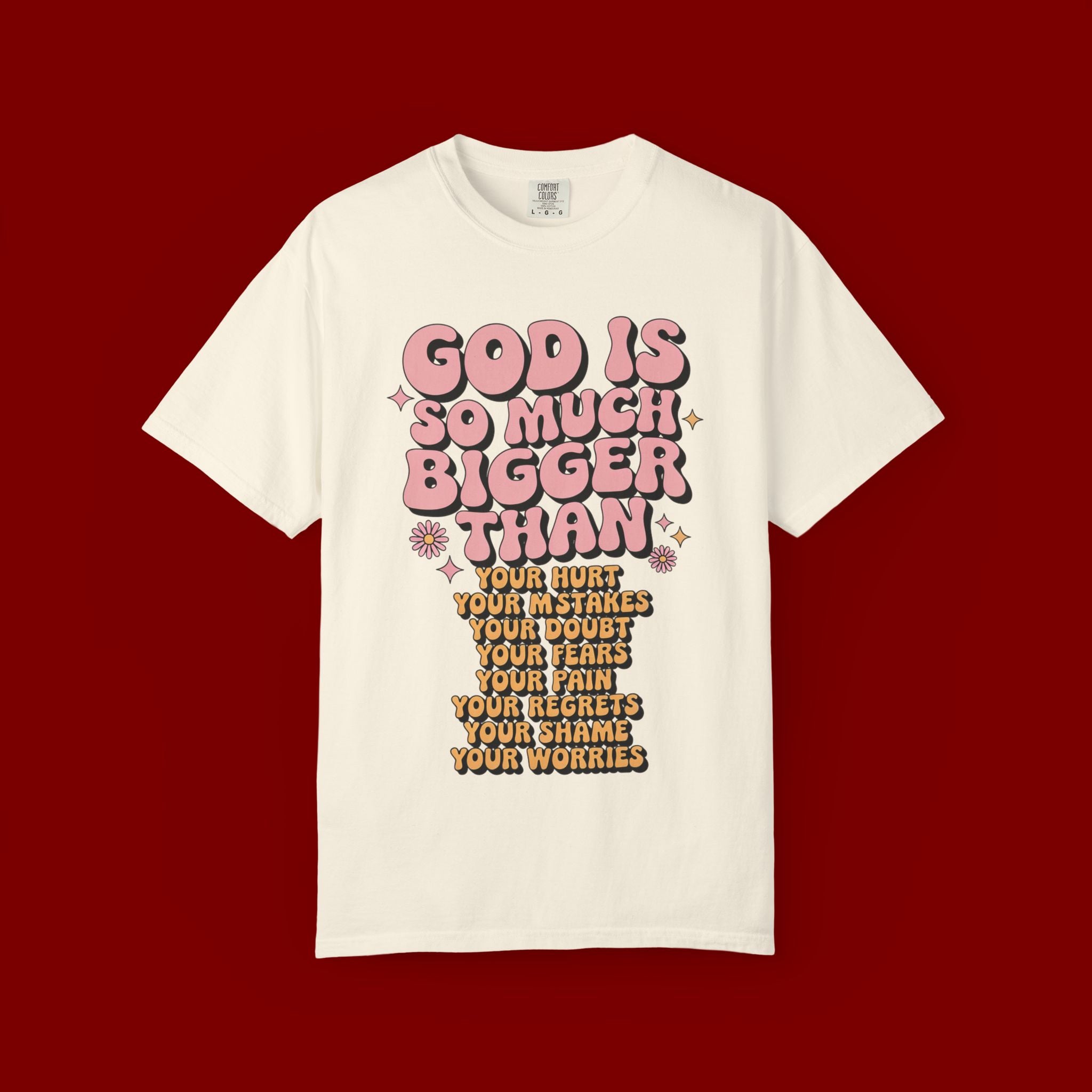 God Is So Much Bigger Tee — Retro Faith Graphic T-Shirt