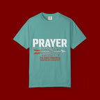 Prayer T-Shirt — Faith Arrow Graphic Tee ("Prayer: The Most Powerful Weapon")