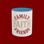 Faith Family Friends Accent Coffee Mug – Inspirational Religious Gift (11/15oz)