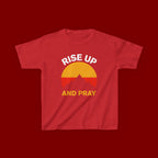 Kids Tee — "Rise Up and Pray" Mountain Sunrise Faith T‑Shirt