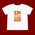 Toddler Tee - "I'm Nothing Without God" Retro Faith Graphic