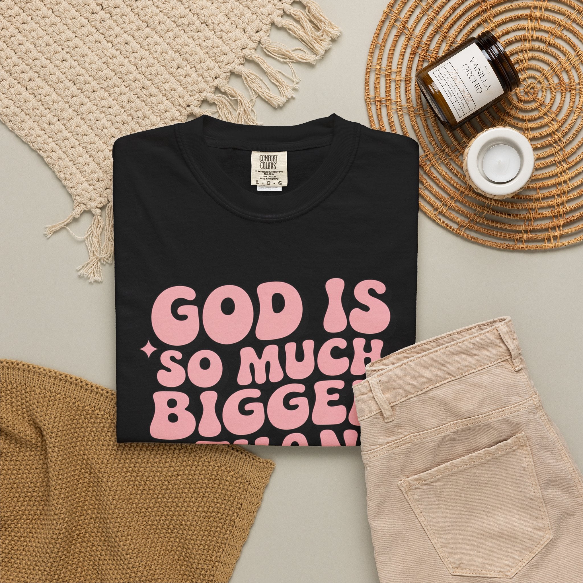 God Is So Much Bigger Tee — Retro Faith Graphic T-Shirt