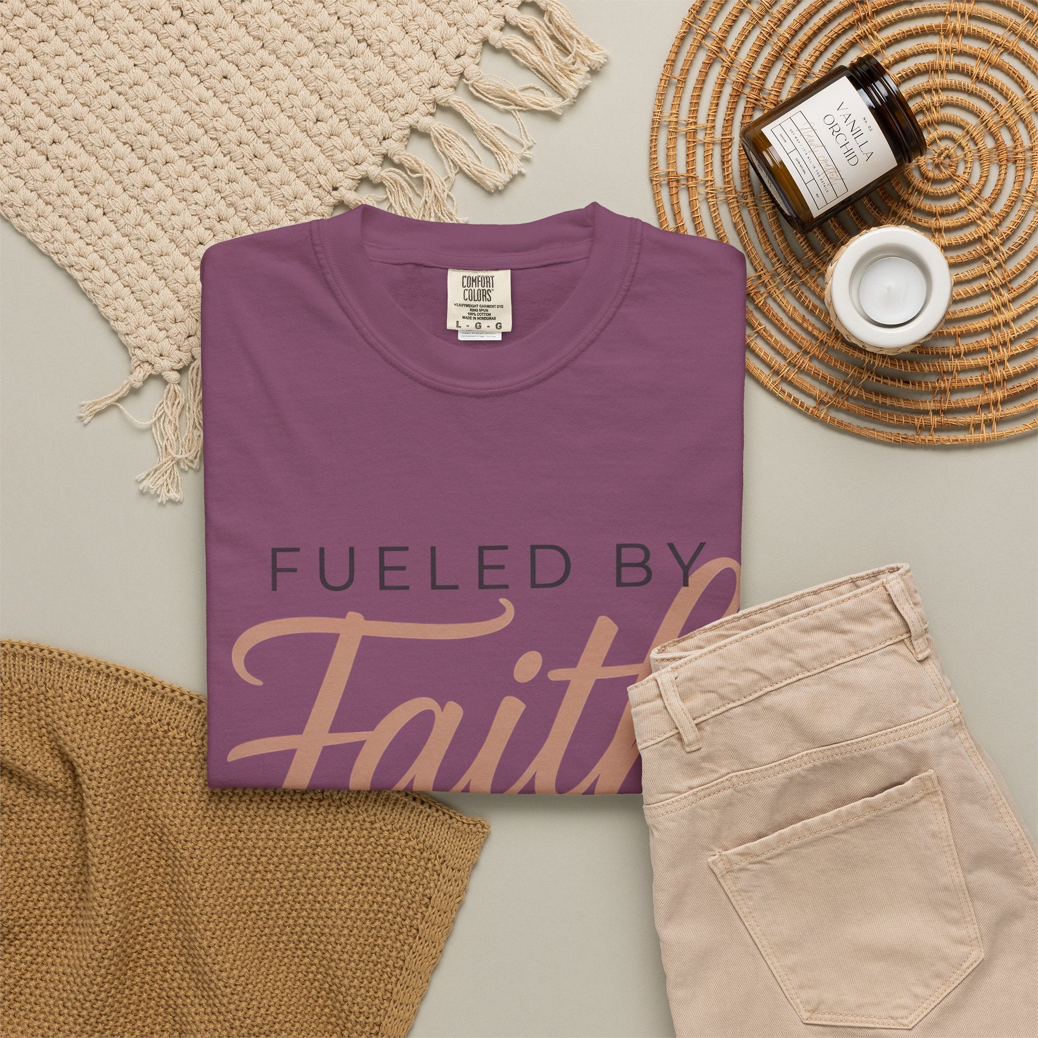 Fueled by Faith Not Fear T-Shirt — Inspirational Christian Graphic Tee