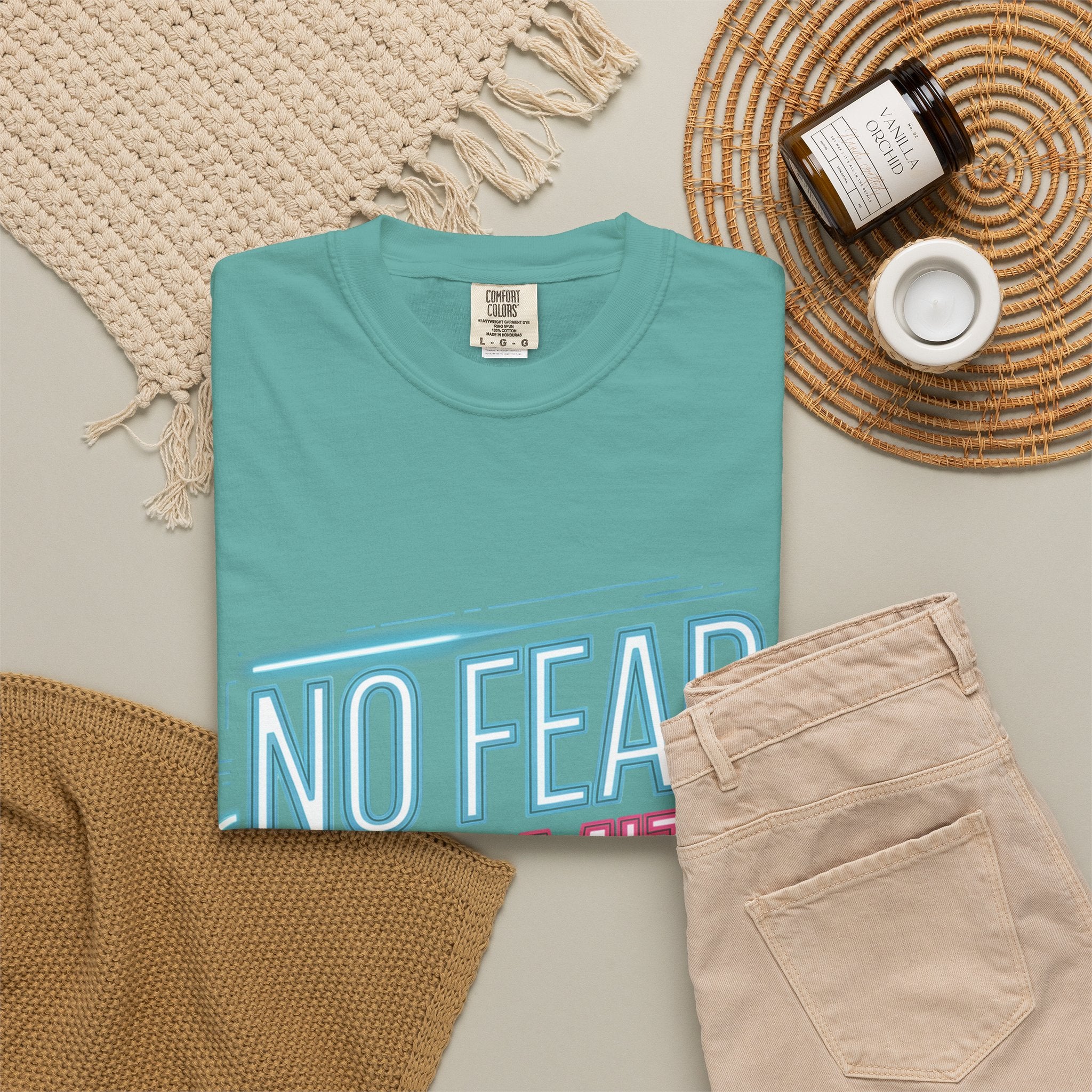 No Fear No Limits No Excuses Neon Graphic T-Shirt