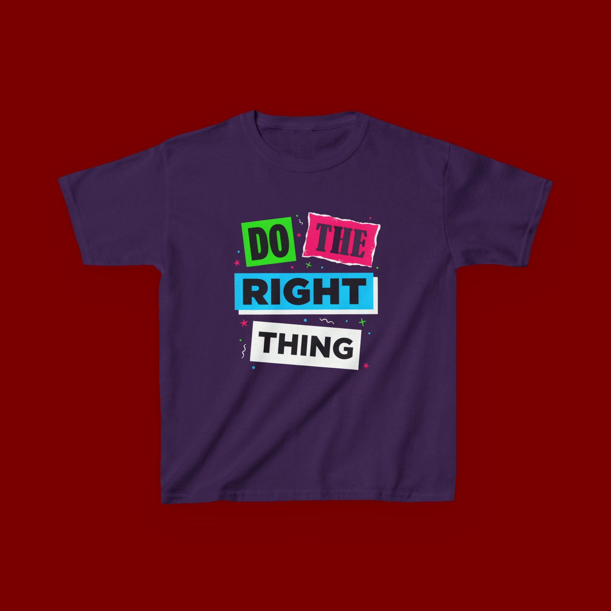 Kids Tee - "Do The Right Thing" Bold Colorblock Graphic