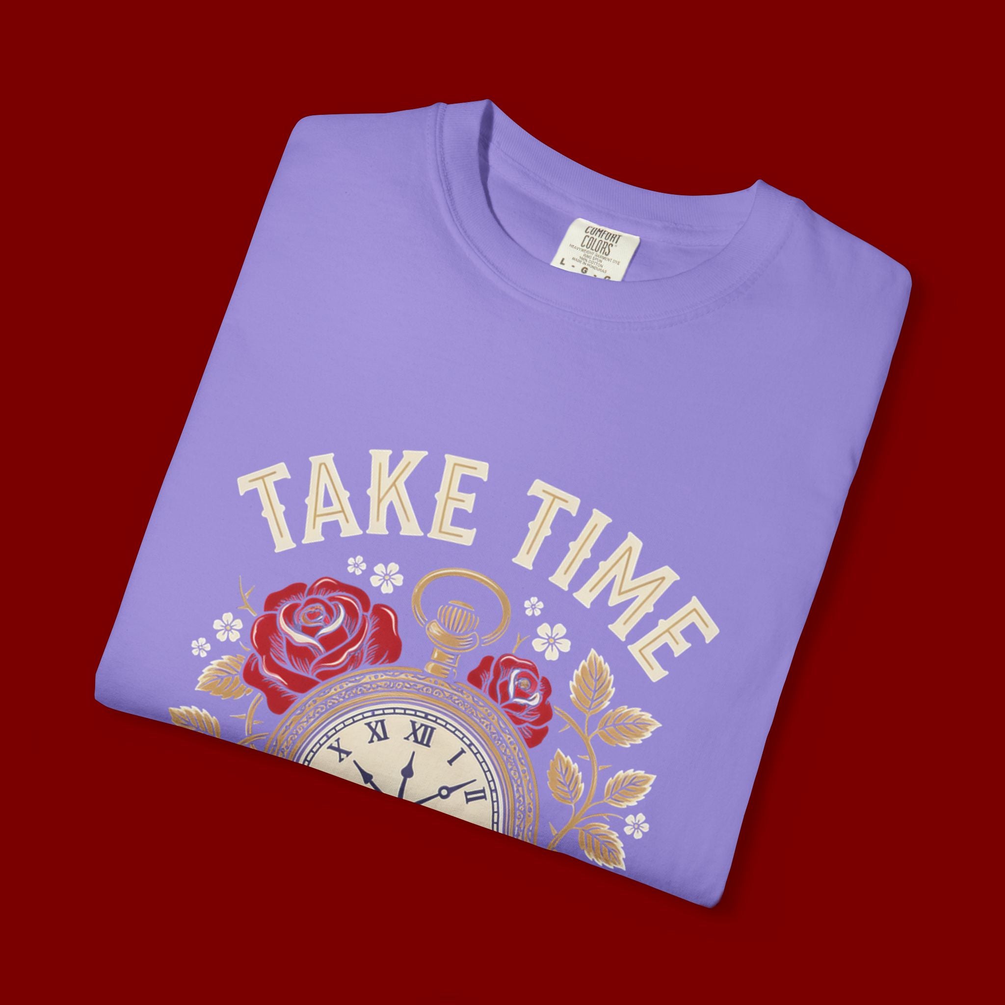 Take Time to Pray T‑Shirt — Vintage Pocket Watch & Roses Spiritual Tee