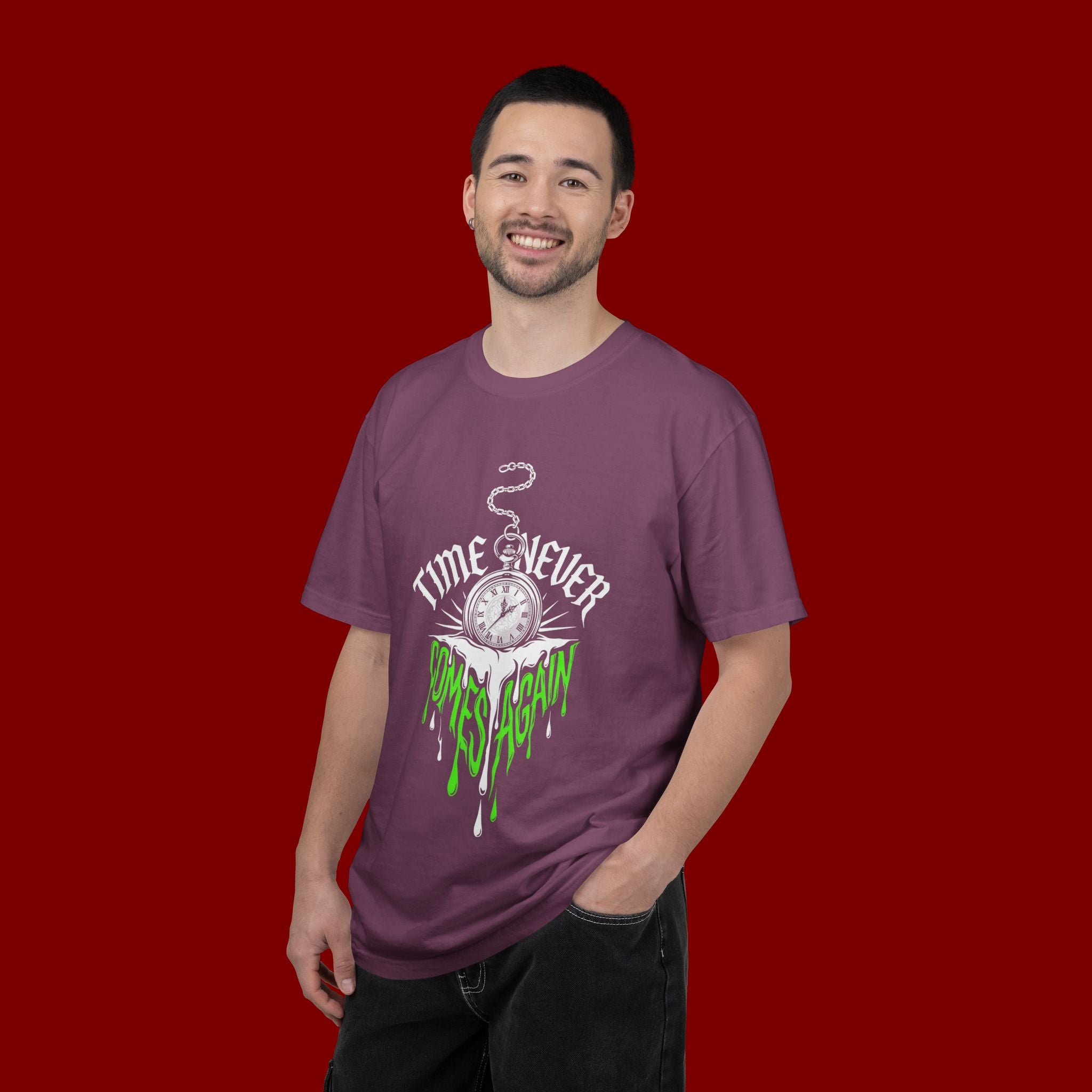 Time Never Comes Again T-Shirt — Vintage Pocket Watch Graphic Tee