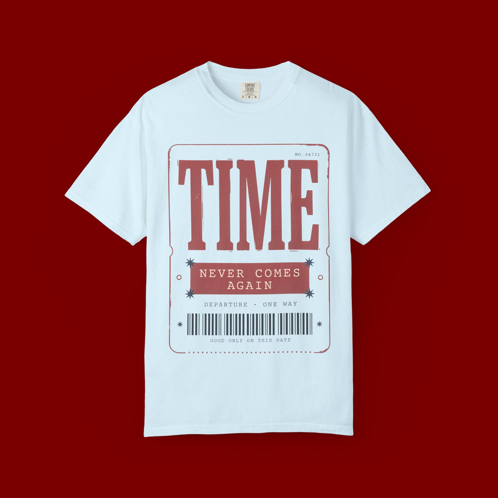 TIME Never Comes Again T-Shirt — Vintage Ticket Graphic Tee