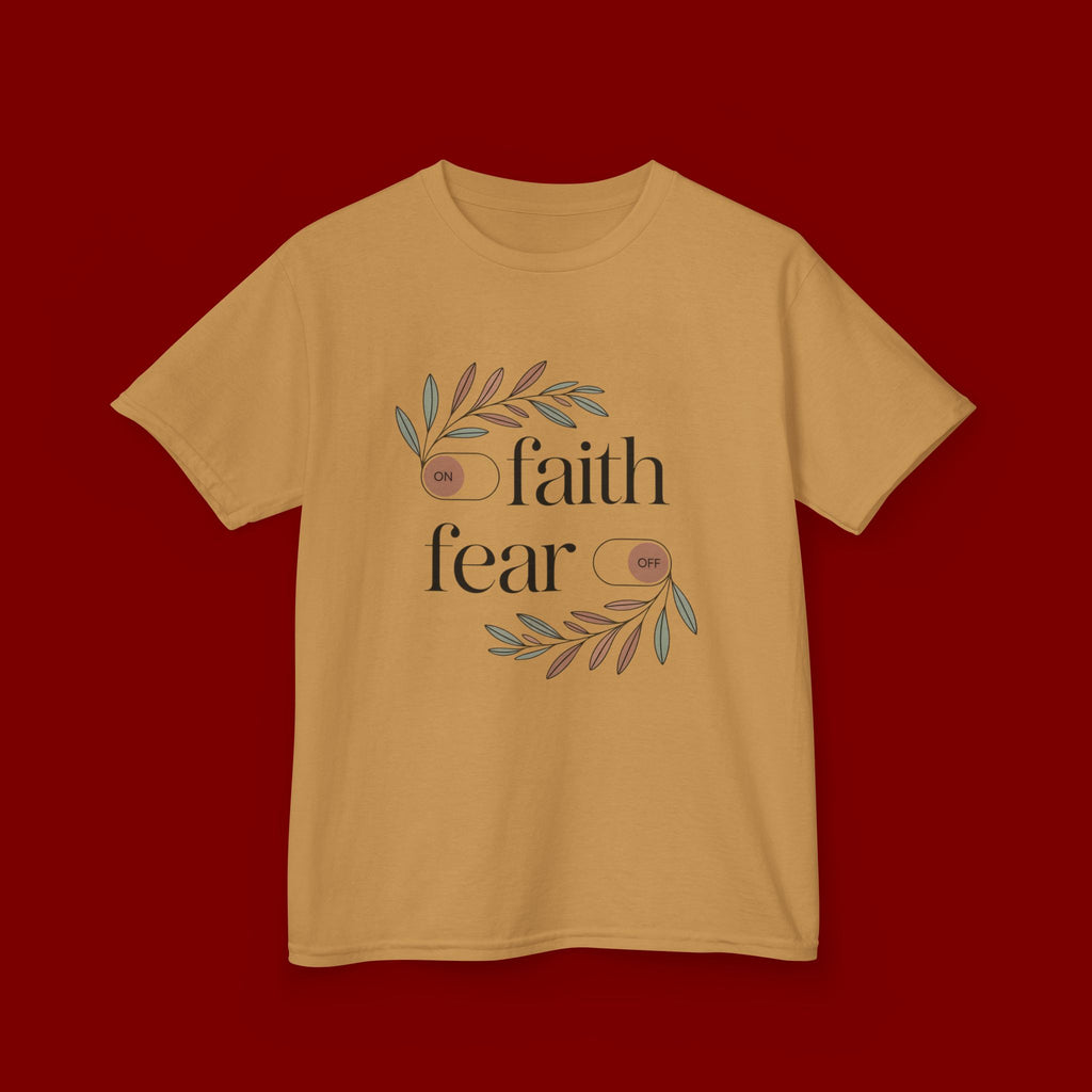 Faith Over Fear Kids T‑Shirt — Floral Inspirational Tee for Boys & Girls
