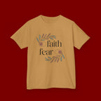 Faith Over Fear Kids T‑Shirt — Floral Inspirational Tee for Boys & Girls