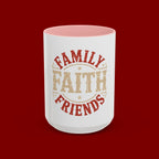Faith Family Friends Accent Coffee Mug – Inspirational Religious Gift (11/15oz)