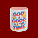 God Is Good All The Time Accent Coffee Mug — Inspirational Christian Coffee Cup (11/15oz)