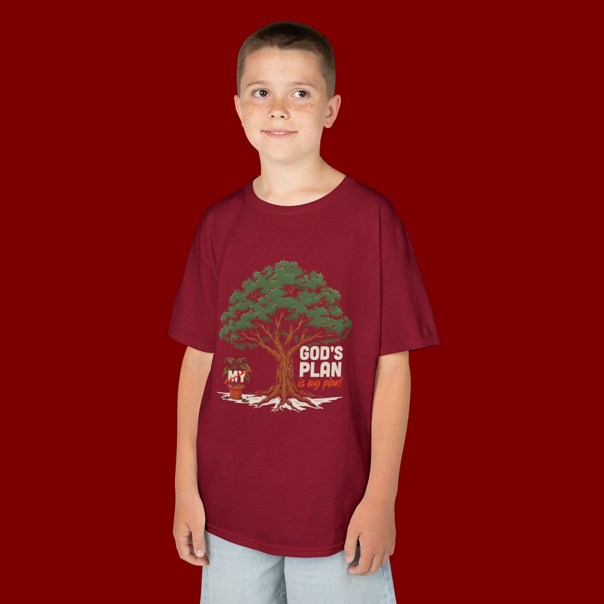 Kids Tee — Cute Tree & Plant Pot Illustration (“Grow Big, Little One”)