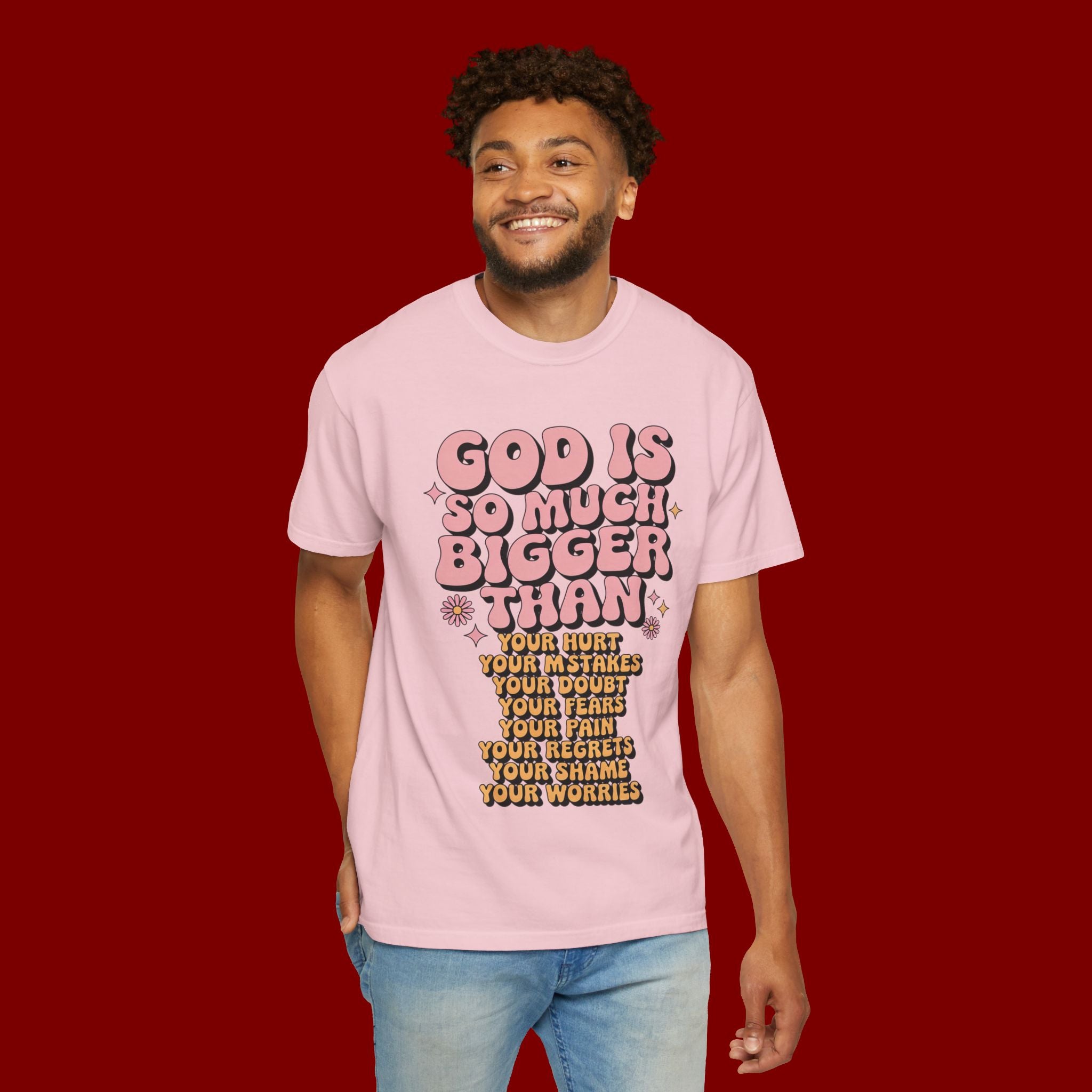 God Is So Much Bigger Tee — Retro Faith Graphic T-Shirt